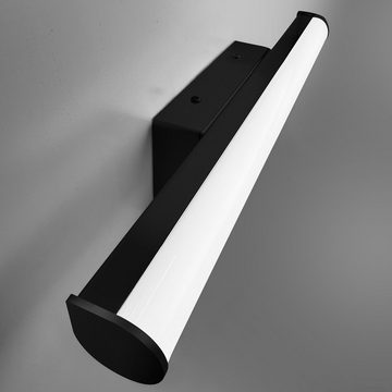 kalb Spiegelleuchte Kalb LED Spiegelleuchte 400mm Rund 230V Schwarz Modern Energiesparend, warmweiss, warmweiß