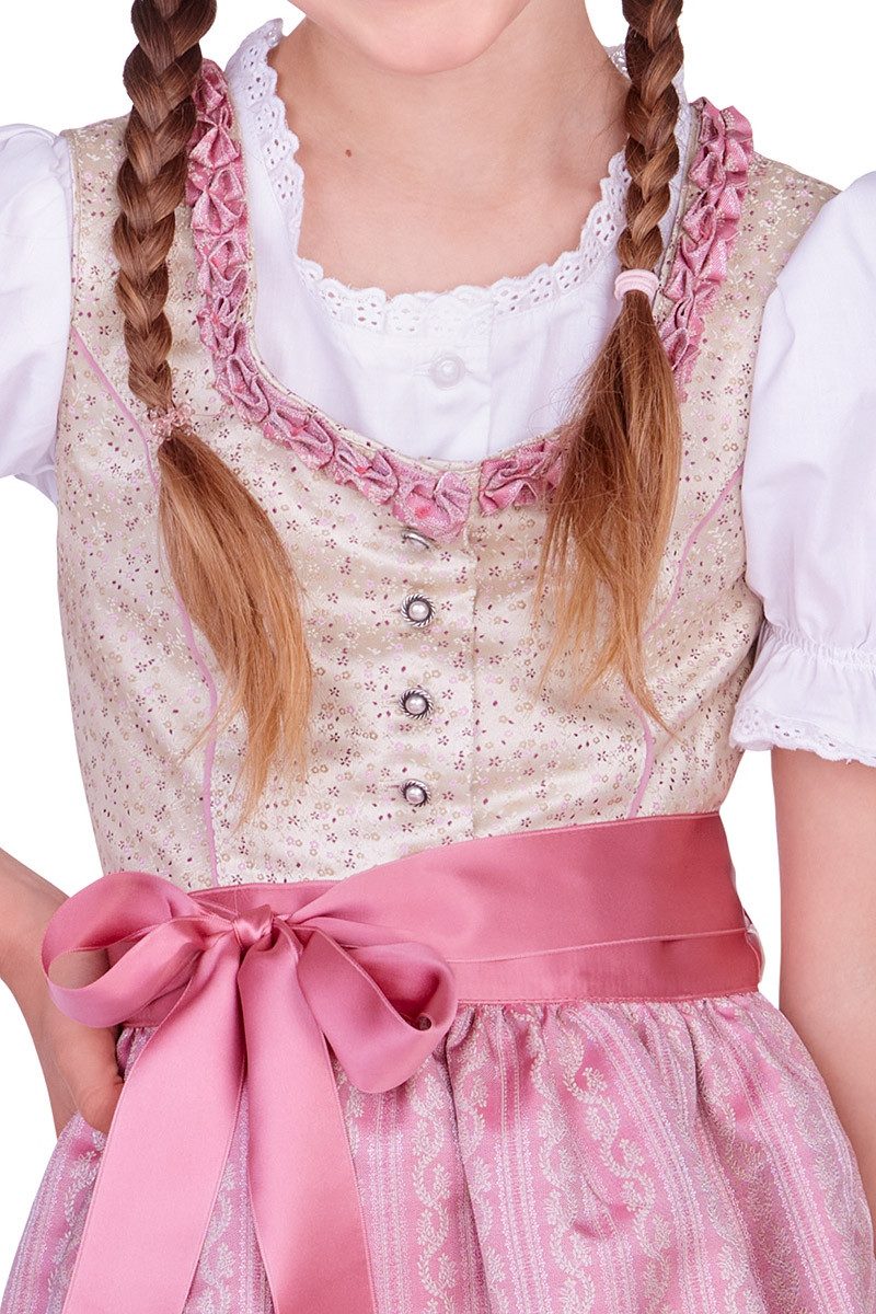 Isar-Trachten Dirndl Kinderdirndl 3tlg. - ALVA - beige/rosa