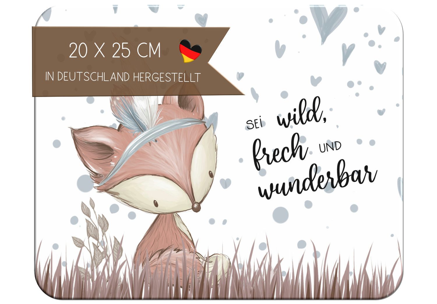 CreaDesign Frühstücksbrett Kinder Fuchs Leon Brettchen, Kunststoff, 20x25 cm, Kunststoff, (1-St)