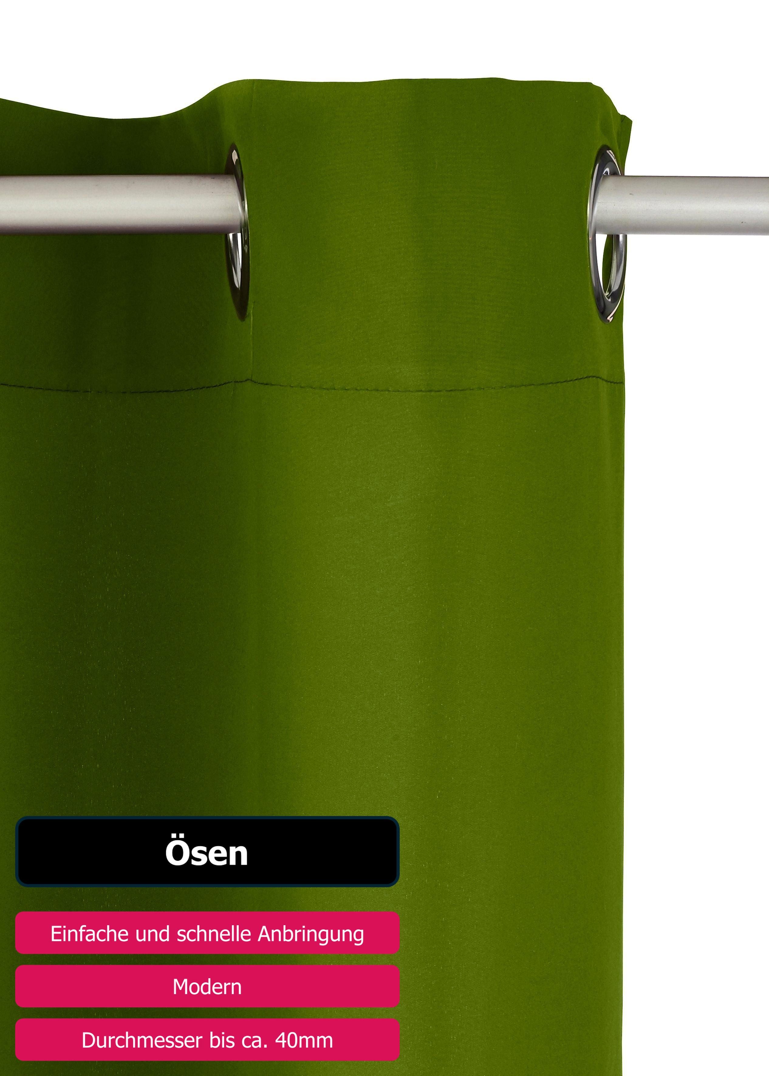 OTTO home Vorhang Raja mit Ösen, 2er Pack, blickdicht, Topseller! (2 St), Ösen, blickdicht, Polyester, einfarbig, Einfache Montage, Pflegeleicht, Ösen, 2 er Pac – Bild 4 von 5