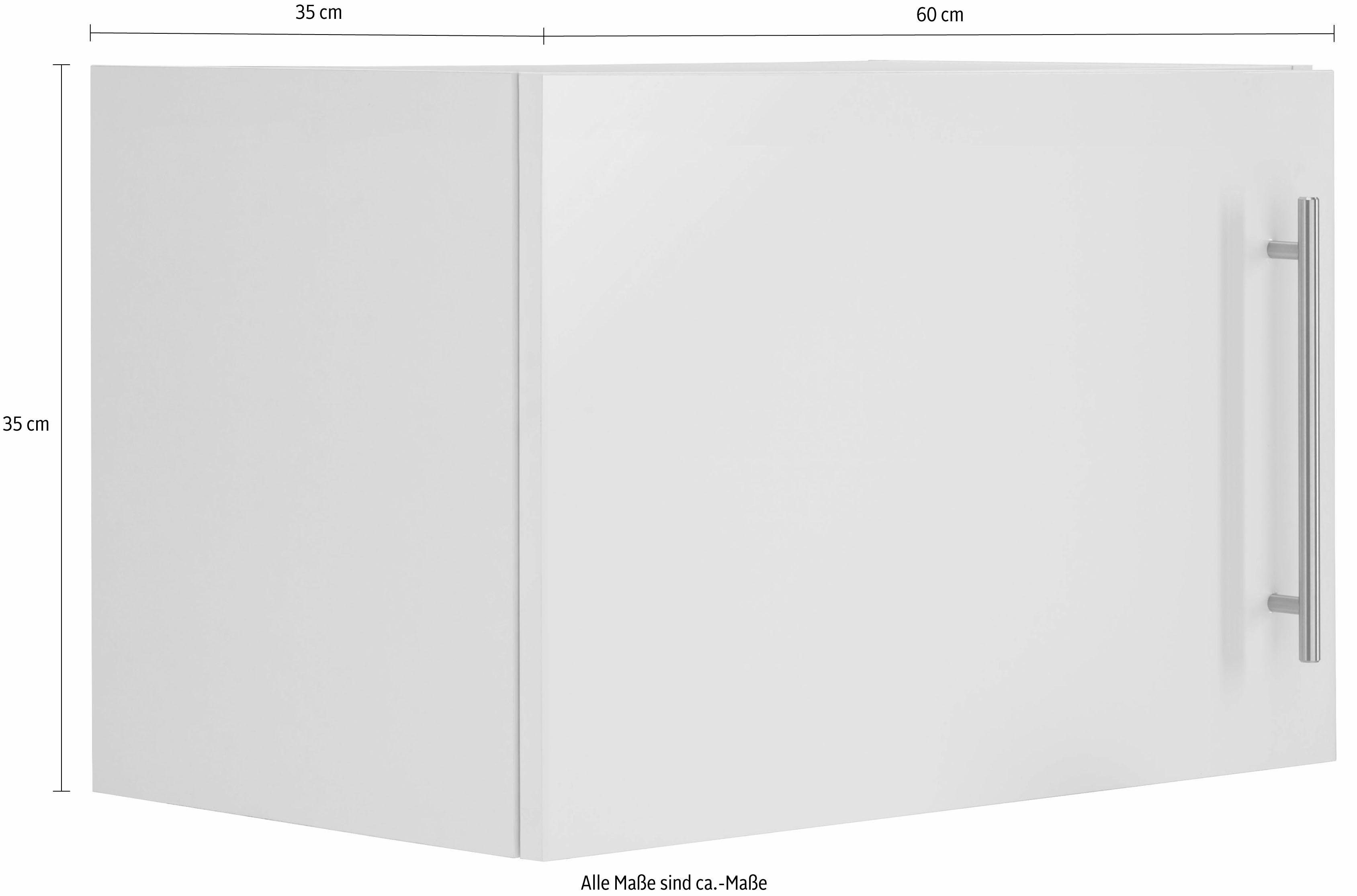 wiho Küchen Kurzhängeschrank Cali breit Glanz, Weiß | Korpus: Front: cm weiß Weiß 60