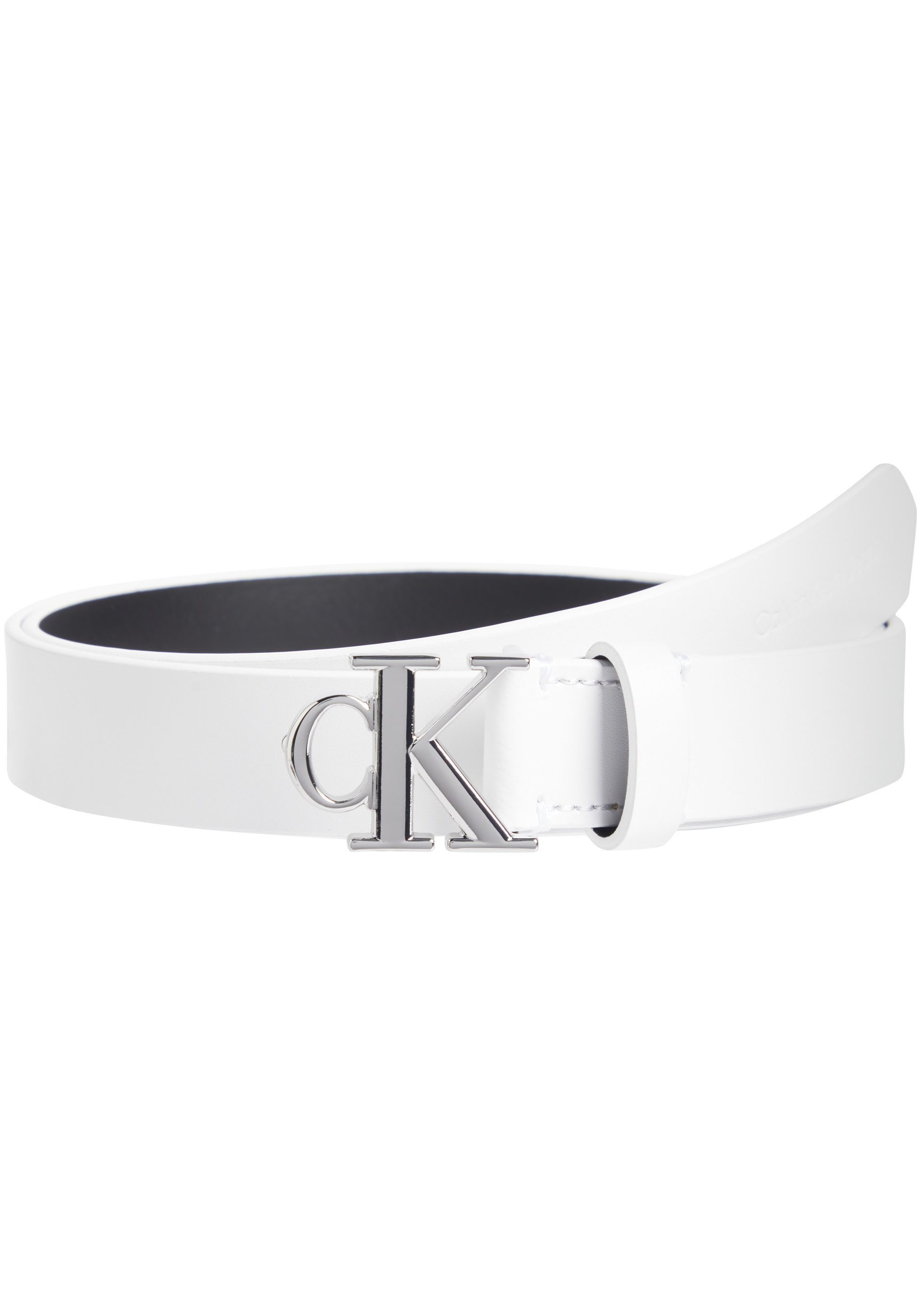 Calvin Klein Jeans Ledergürtel ROUND MONO PLAQUE LTHR BELT 25MM mit Logoprägung