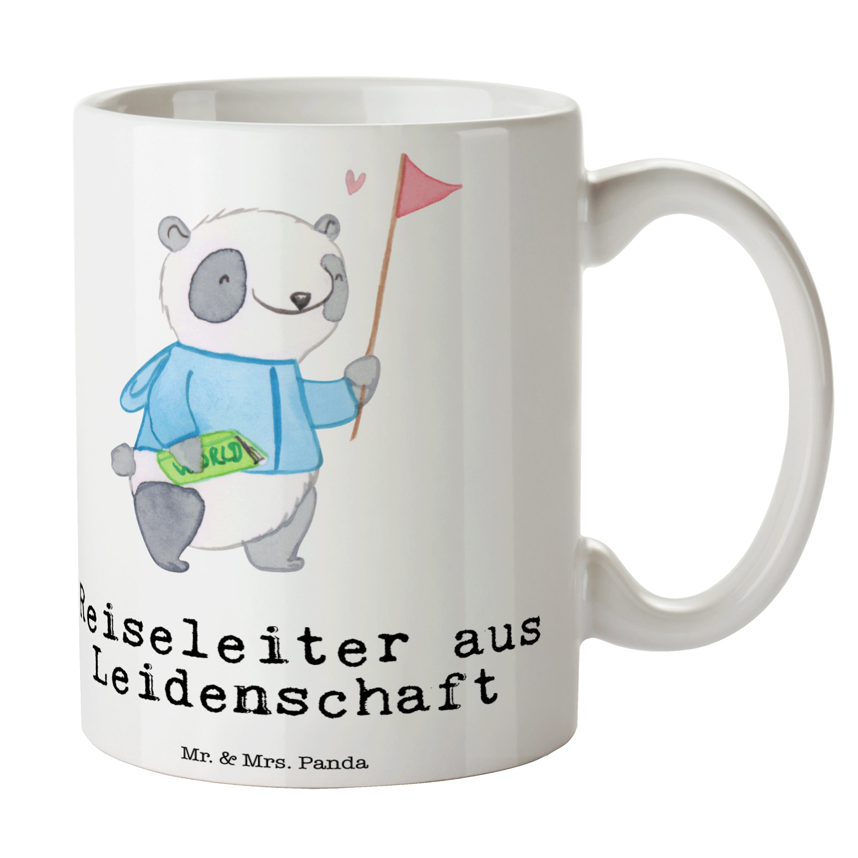 Keramik Weiß Reiseleiter Panda Mr. Geschenk, Teetass, Keramiktasse, - Leidenschaft aus Mrs. & - Tasse