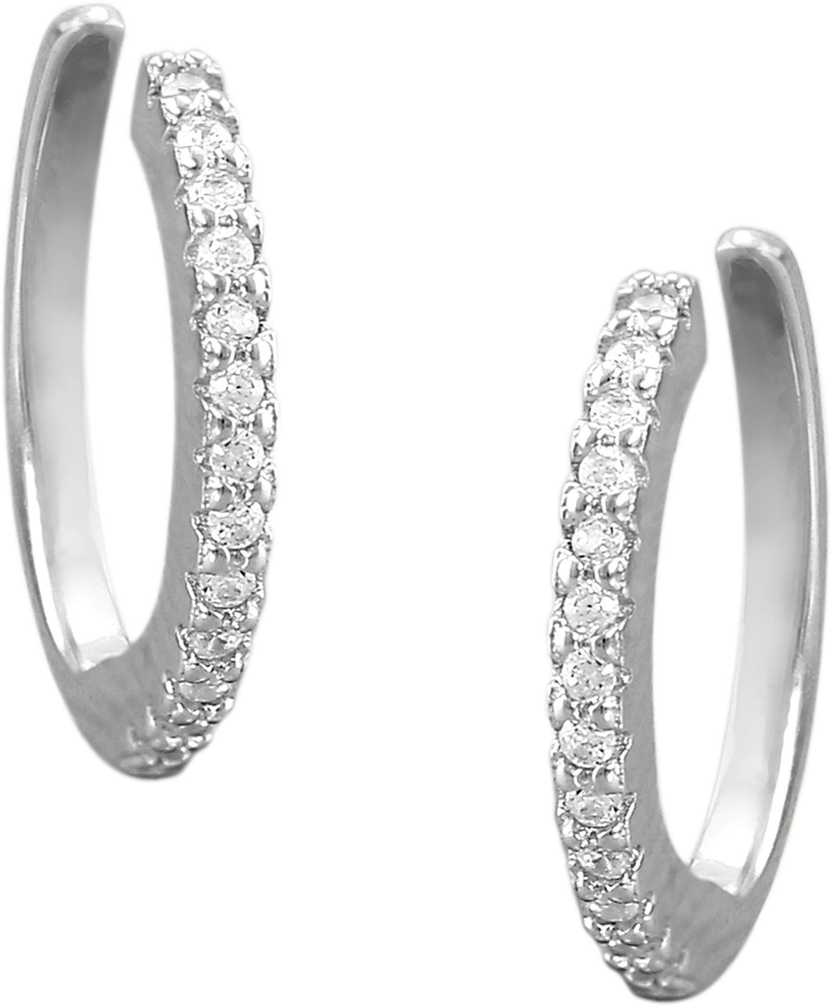 Paar Ohrklemmen SilberDream weiß Ear Cuff Ohrringe