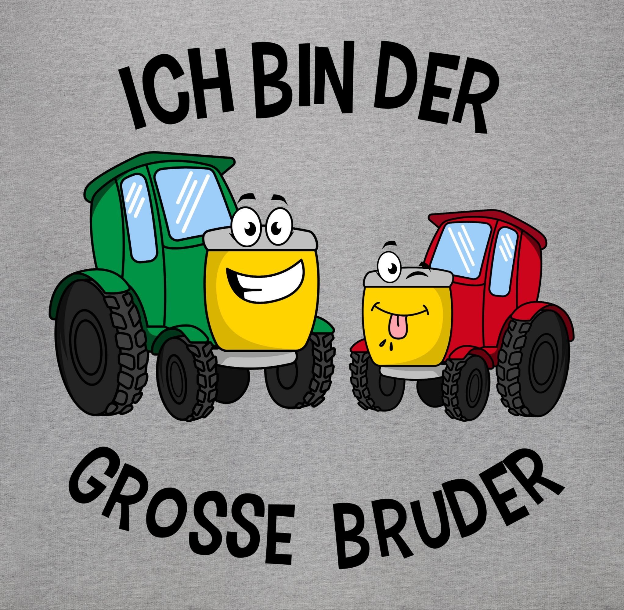 Shirtracer Sweatshirt Ich Bruder Grau der bin grosse meliert 1 Traktor Bruder Großer