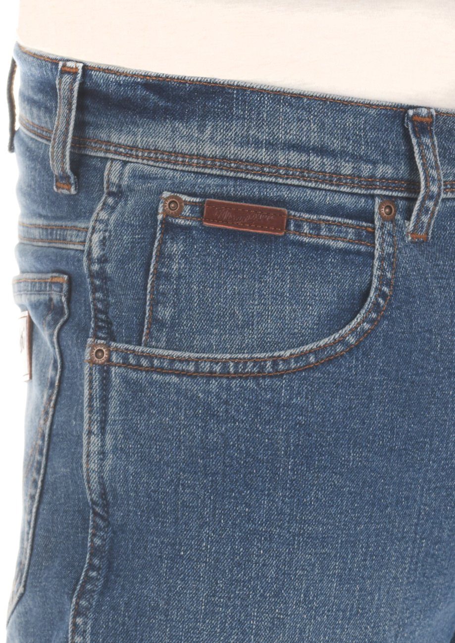 Herren Hose Fit Wrangler Slim Texas Sky Jeanshose Blue mit (W12SHN31X) Slim-fit-Jeans Stretch Denim
