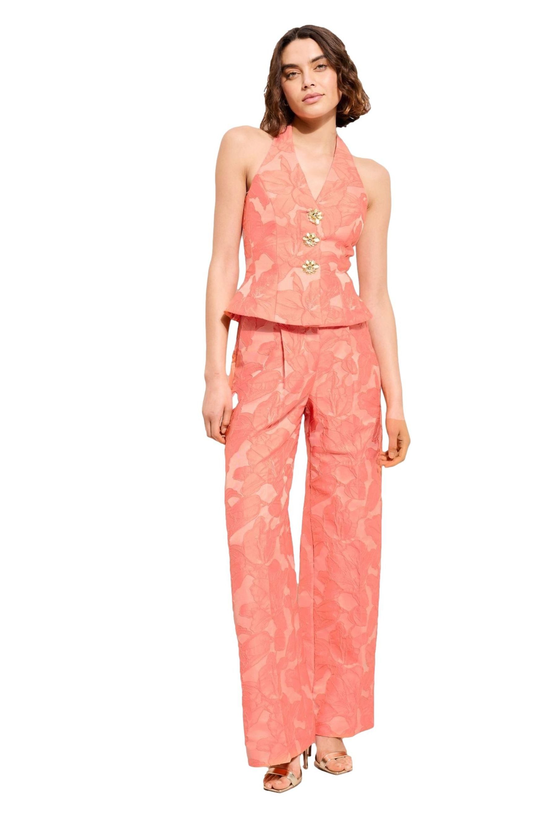 Stoffhose Friends Like These Jacquard-Hose mit weitem Bein