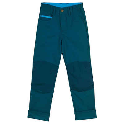 Finkid Outdoorhose Finkid Kuusi Canvas Deep Teal Outdoorhose Hose mit Kniebesatz 110/120