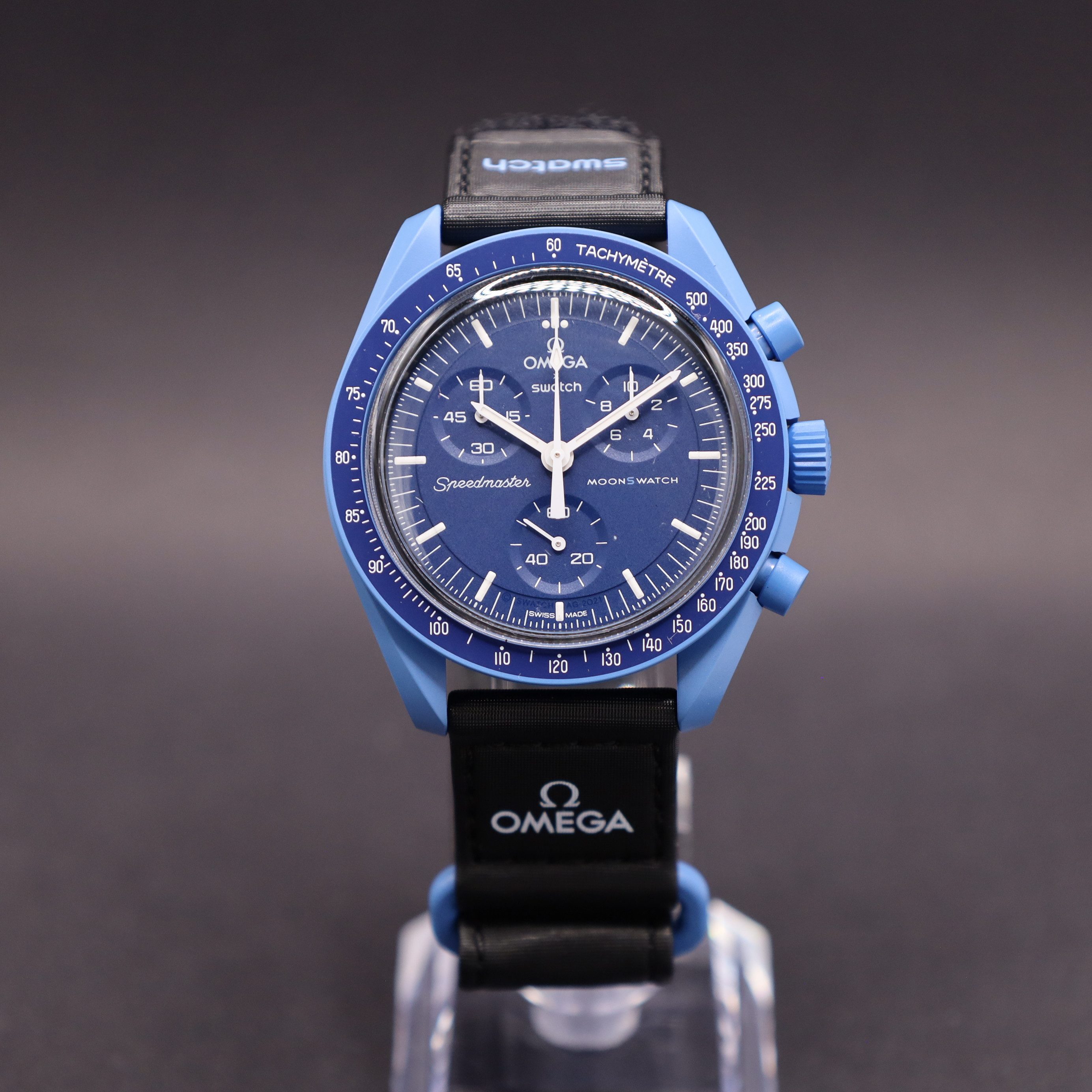 Swatch Chronograph Moonswatch Mission to Neptune Bioceramic SO33N100, (1-tlg)