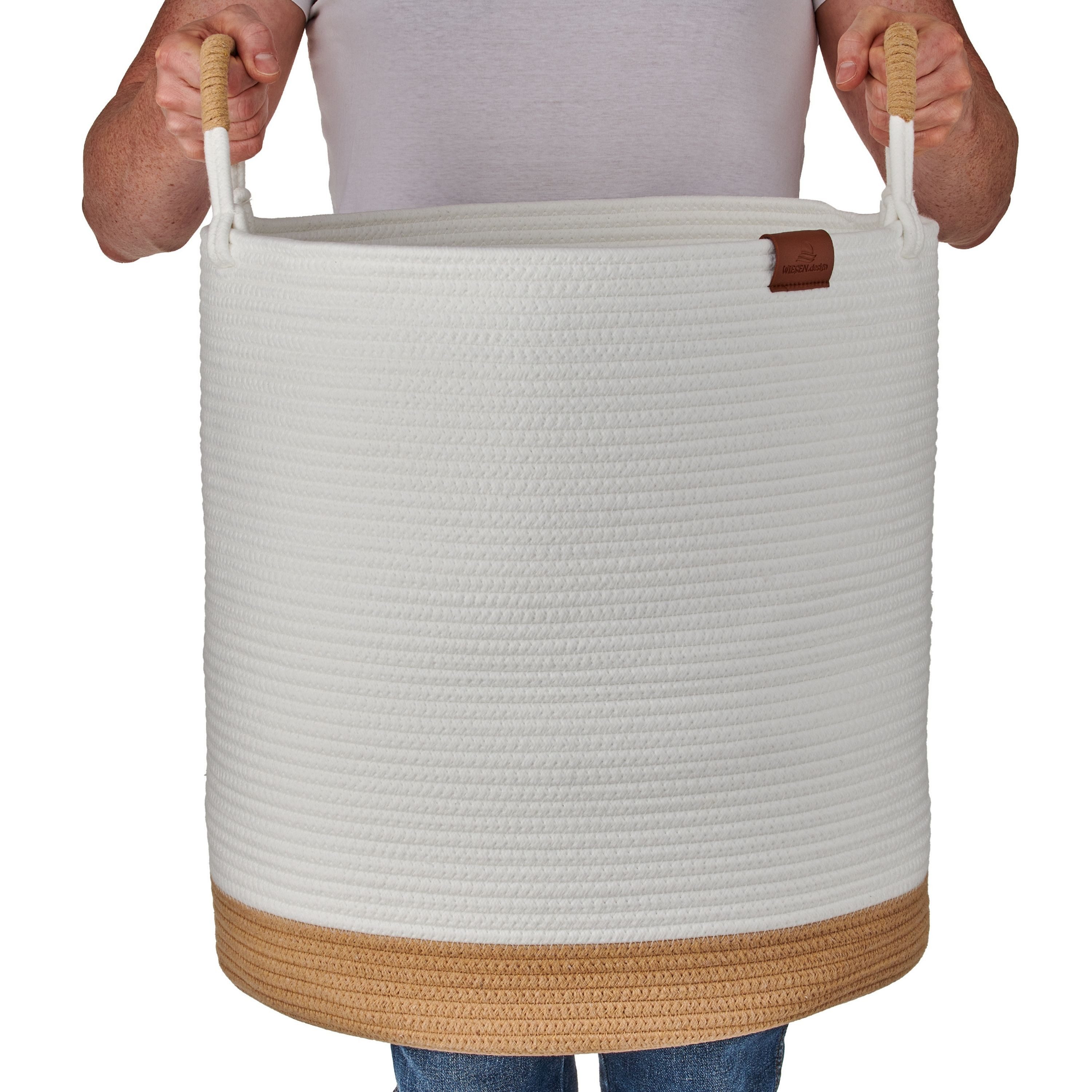 WIESEN.design Wäschekorb Großer Wäschekorb geflochten - Juna 80L - aus 100% günstig online kaufen