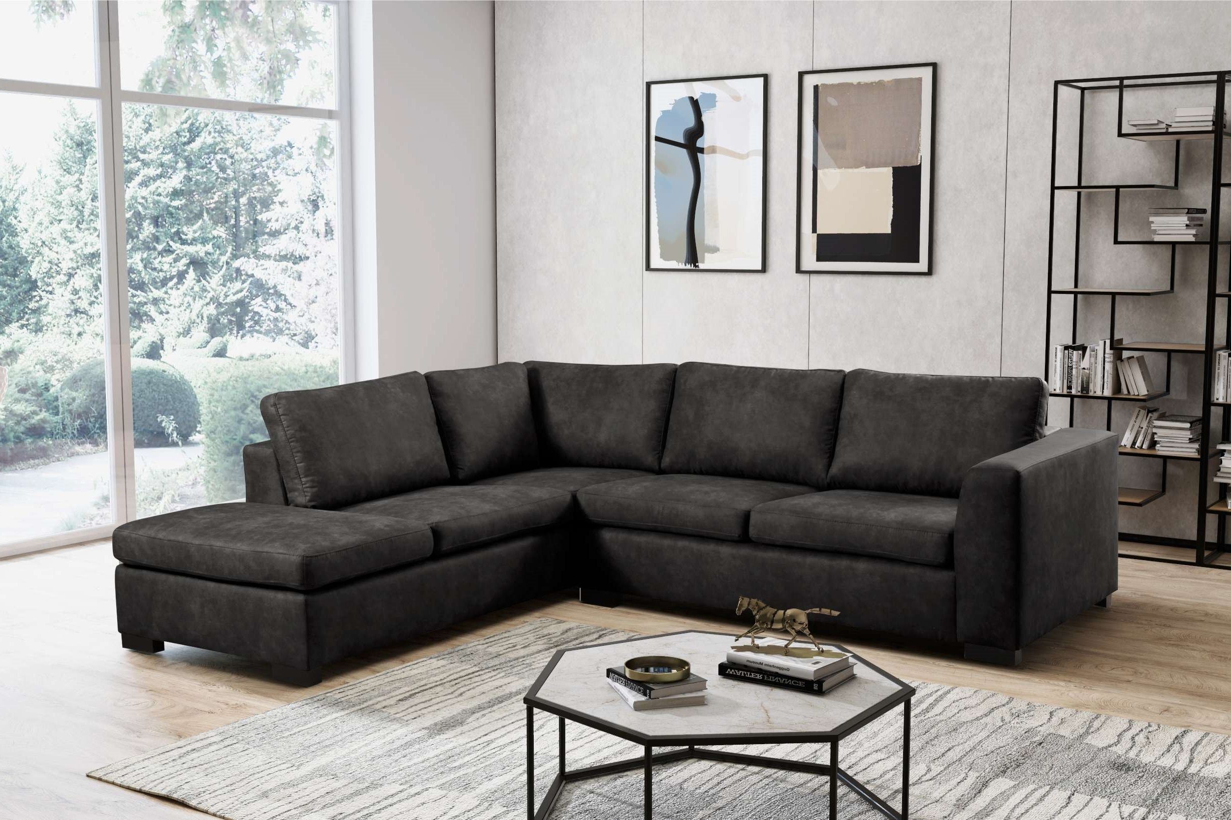 Stylefy Ecksofa Samoa, L-Form, Eckcouch, Raum in Design, frei mit stellbar, im mane links Anthrazit bestellbar, oder rechts Europa Modern Relaxfunktion, Sitzkomfort, made