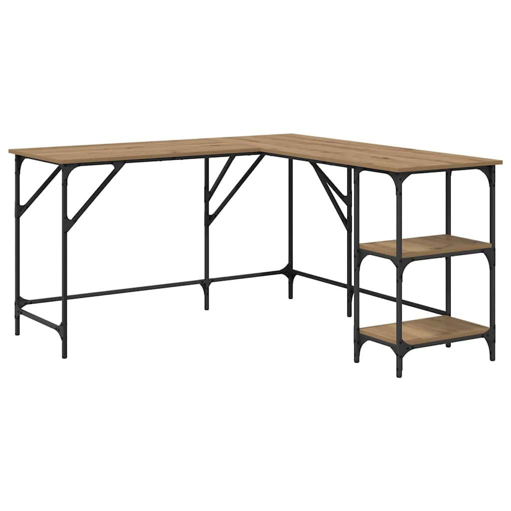 vidaXL Schreibtisch Schreibtisch Artisan-Eiche 139 x 139 x 75 cm Holzwerkstoff (1-St)