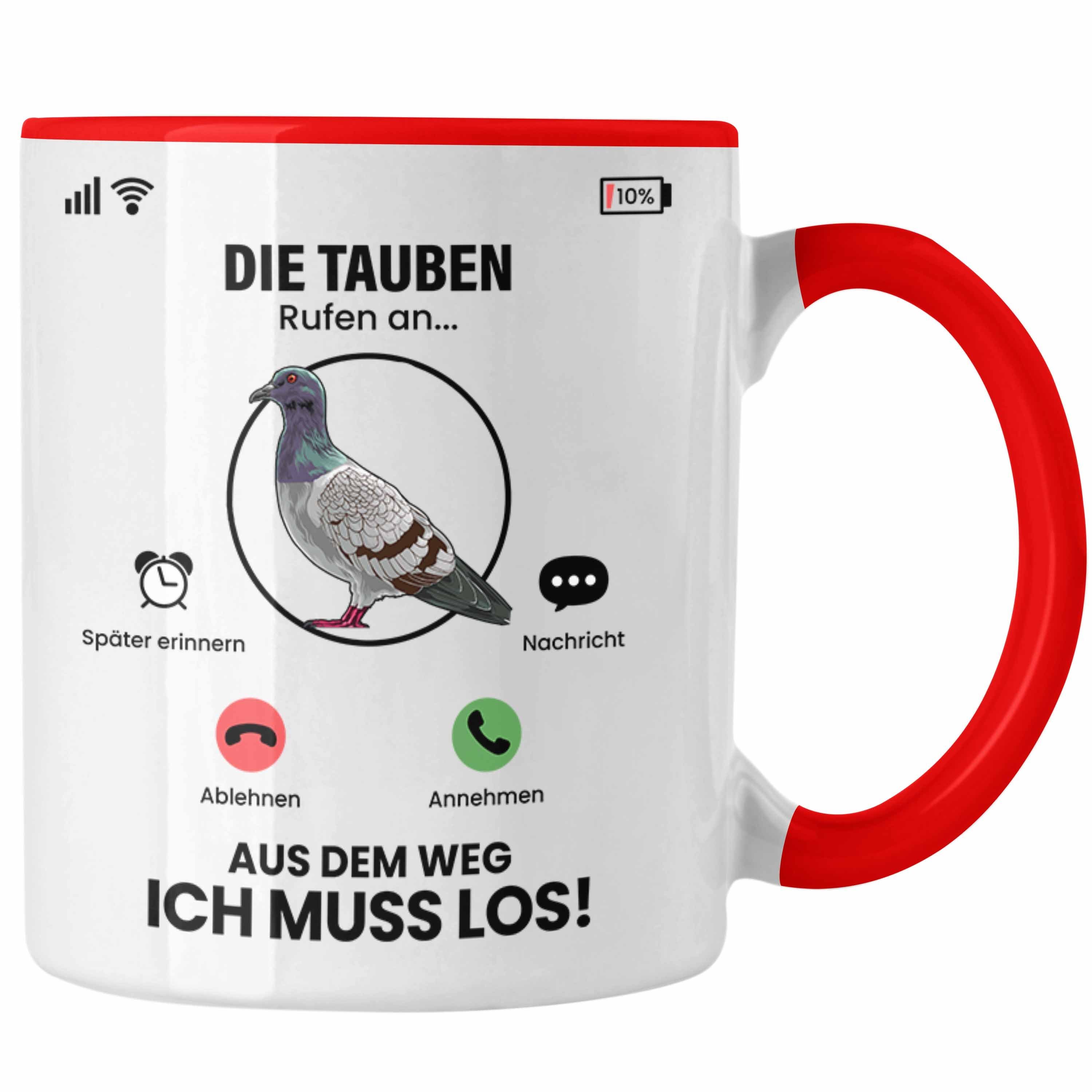 Trendation Tasse Die Tauben Rufen An Tasse Geschenk für Tauben Züchter Besitzer Geschen Rot