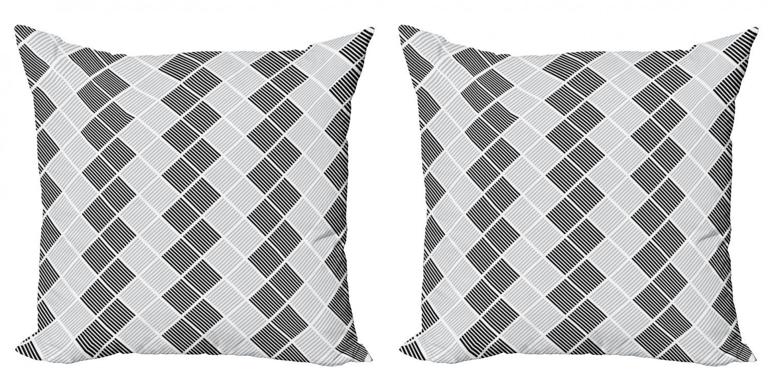 Kissenbezüge Modern Accent Doppelseitiger Digitaldruck, Abakuhaus (2 Stück), Geometrisch Abstrakt Symmetric Linien