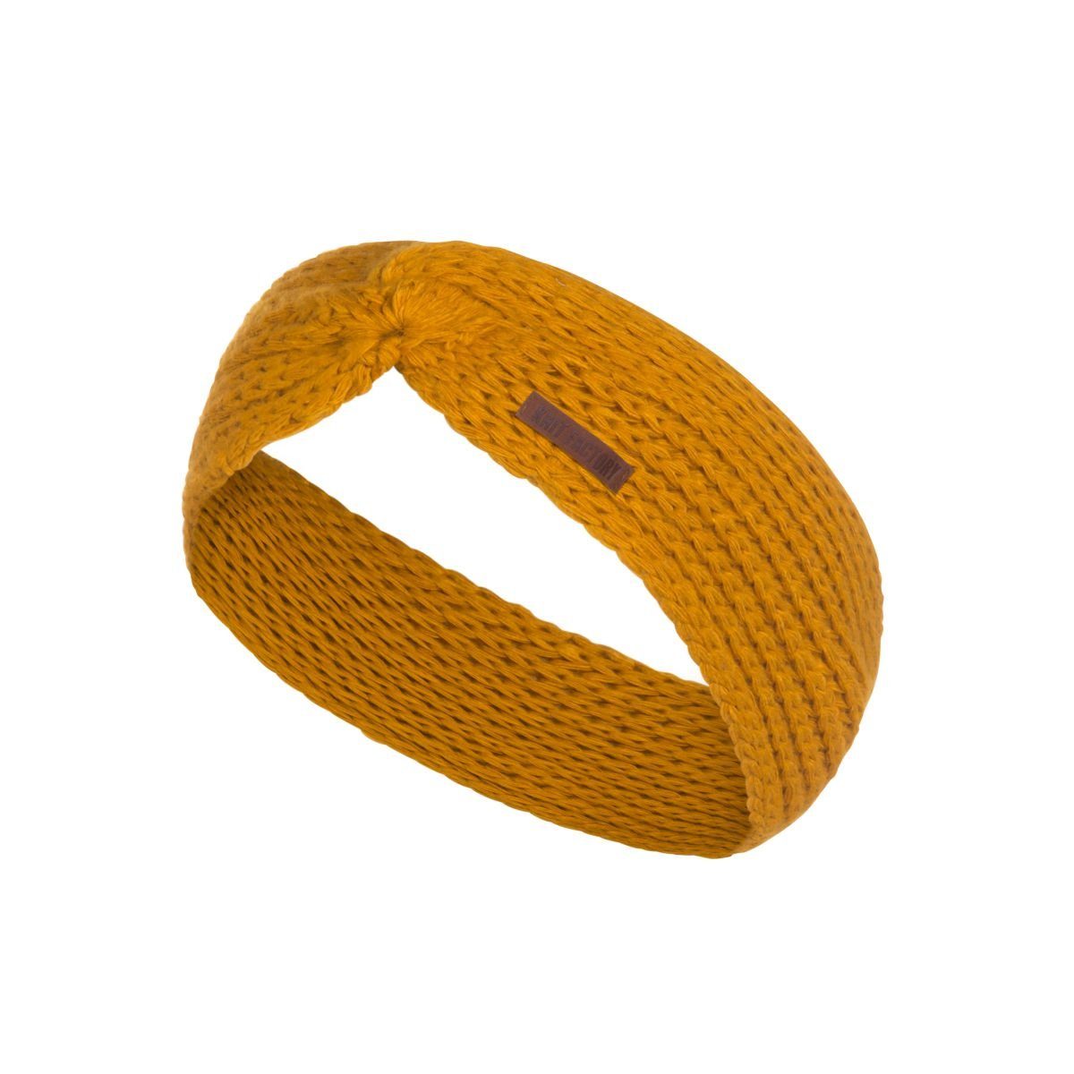 Factory Ocker (1-St) Strickware Gelb One Size Joy Glatt Stirnband Knit Strickartikel Stirnband Stirnbänder