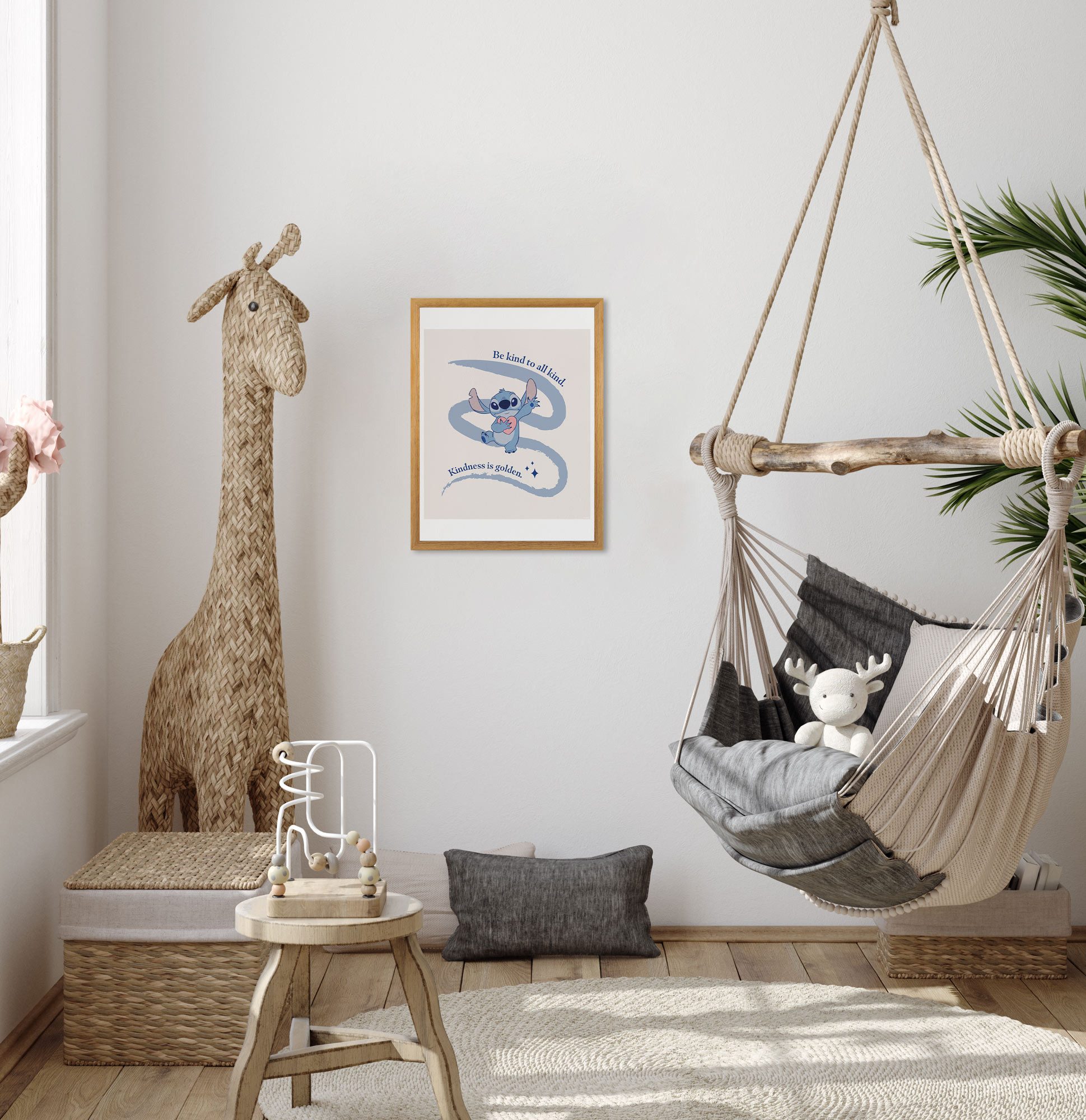 Komar Bild Stitch Kindness, Disney (1 St), Wandbild zur Dekoration im Kinderzimmer - ohne Rahmen