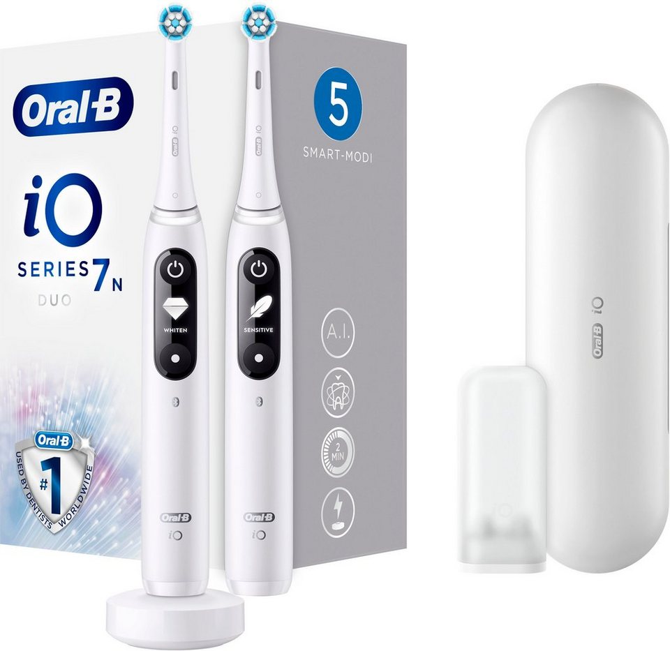 Oral-B Elektrische Zahnbürste iO Series 7N mit 2. Handstück,  Aufsteckbürsten: 2 St., Magnet-Technologie, Magnet-Technologie - 2.  Handstück