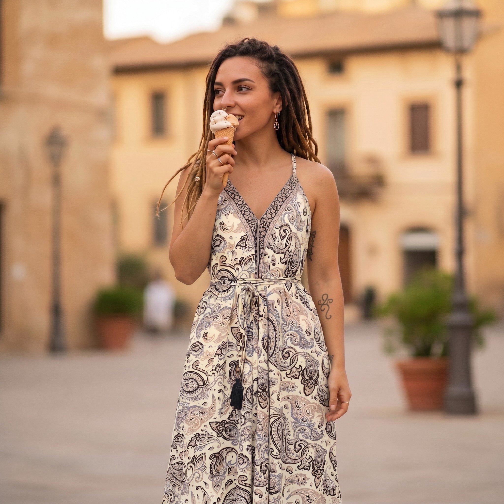 Guru-Shop Midikleid Boho Sommerkleid, Magic Dress, seidiges.. alternative Bekleidung