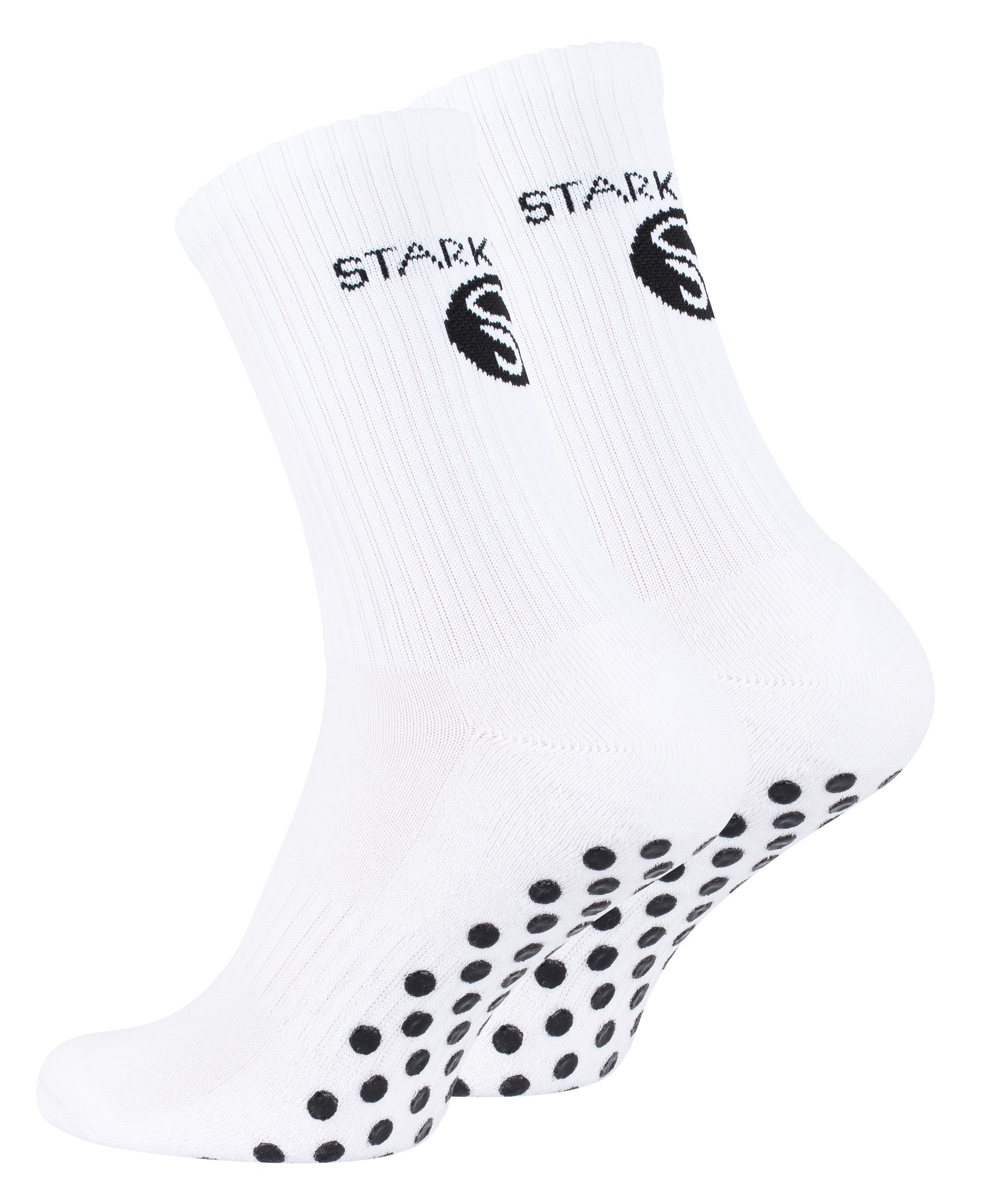 Stark Soul® Sportsocken Rutschfeste Sportsocken - Fußball Socken mit Anti-Rutsch-Sohle Weiß