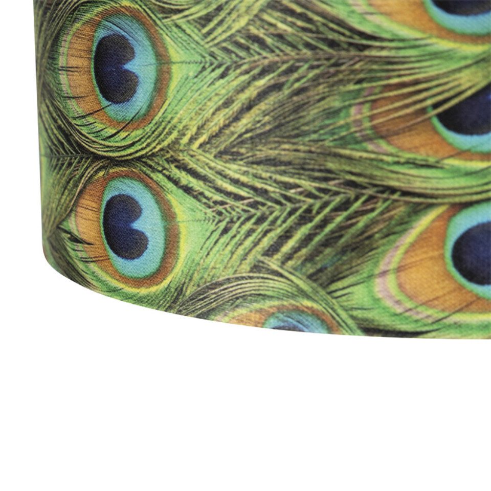 Qazqa Pendelleuchte Blitz, ohne Leuchtmittel, Warmweiß, QAZQA Hängeleuchte, e27, Bunt, Textil, classic-antique