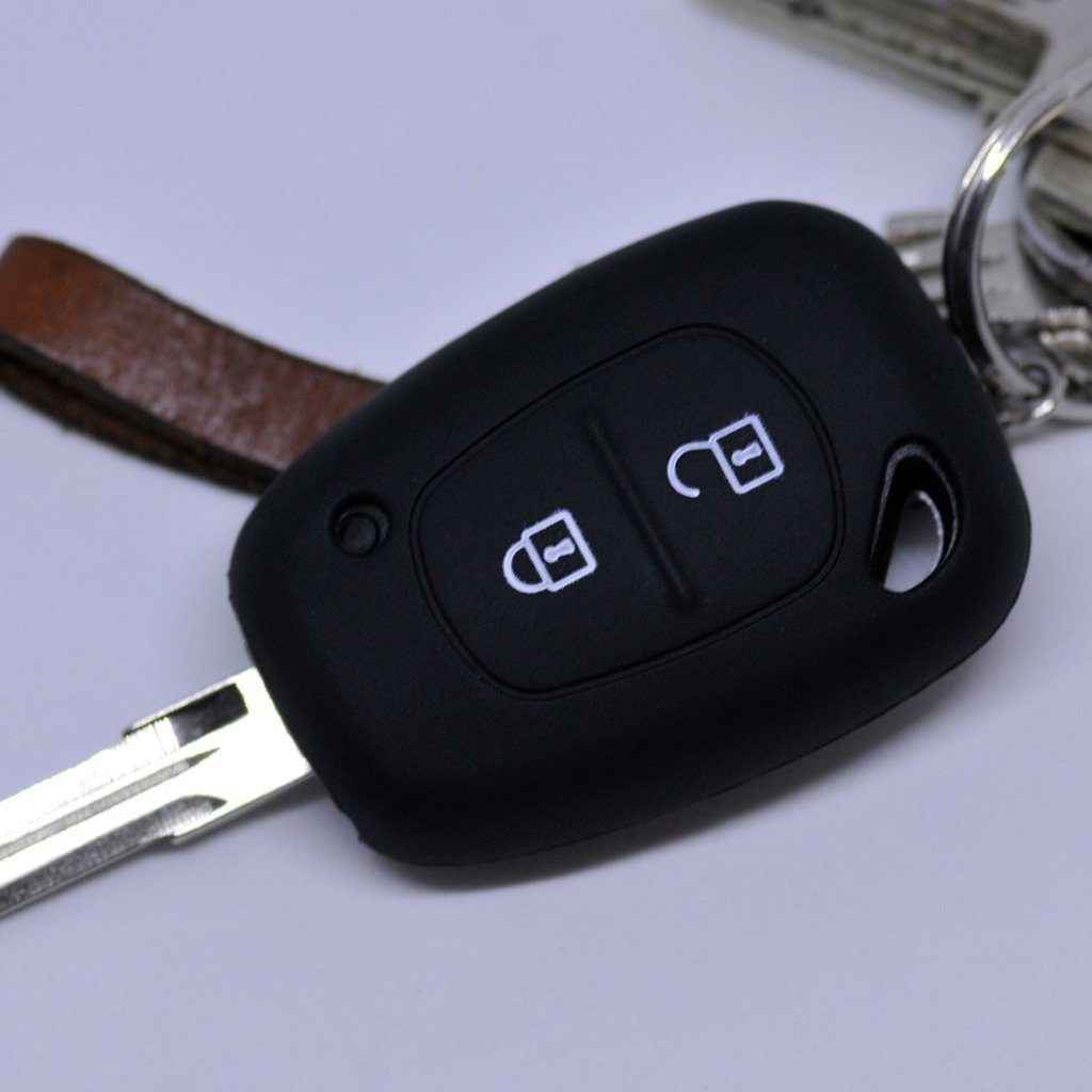 mt-key Schlüsseltasche Autoschlüssel Softcase Silikon Schutzhülle Schwarz, für Renault Kangoo Trafic Master OPEL Movano Vivaro Nissan Interstar