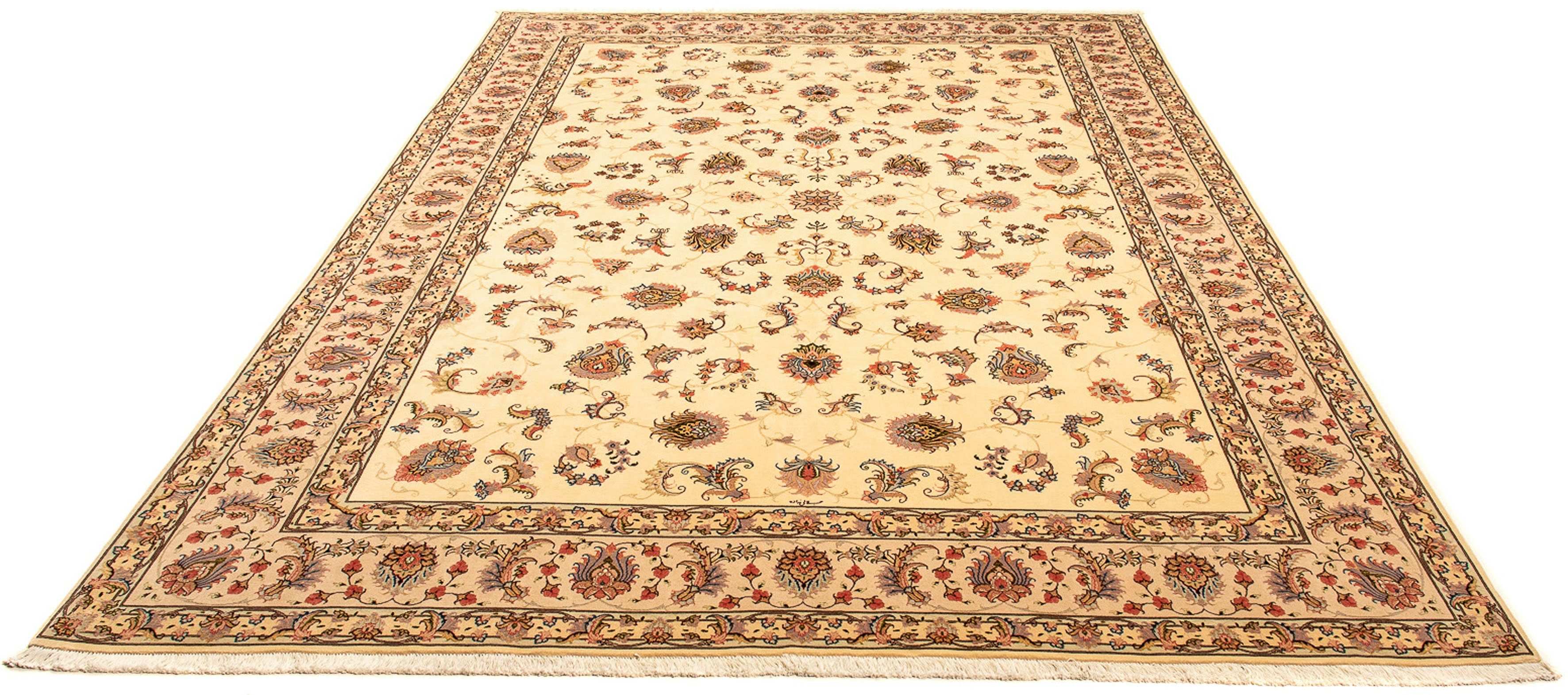 Orientteppich Perser - Täbriz - Royal - 360 x 257 cm - beige, morgenland, rechteckig, Höhe: 7 mm, Wohnzimmer, Handgeknüpft, Einzelstück mit Zertifikat