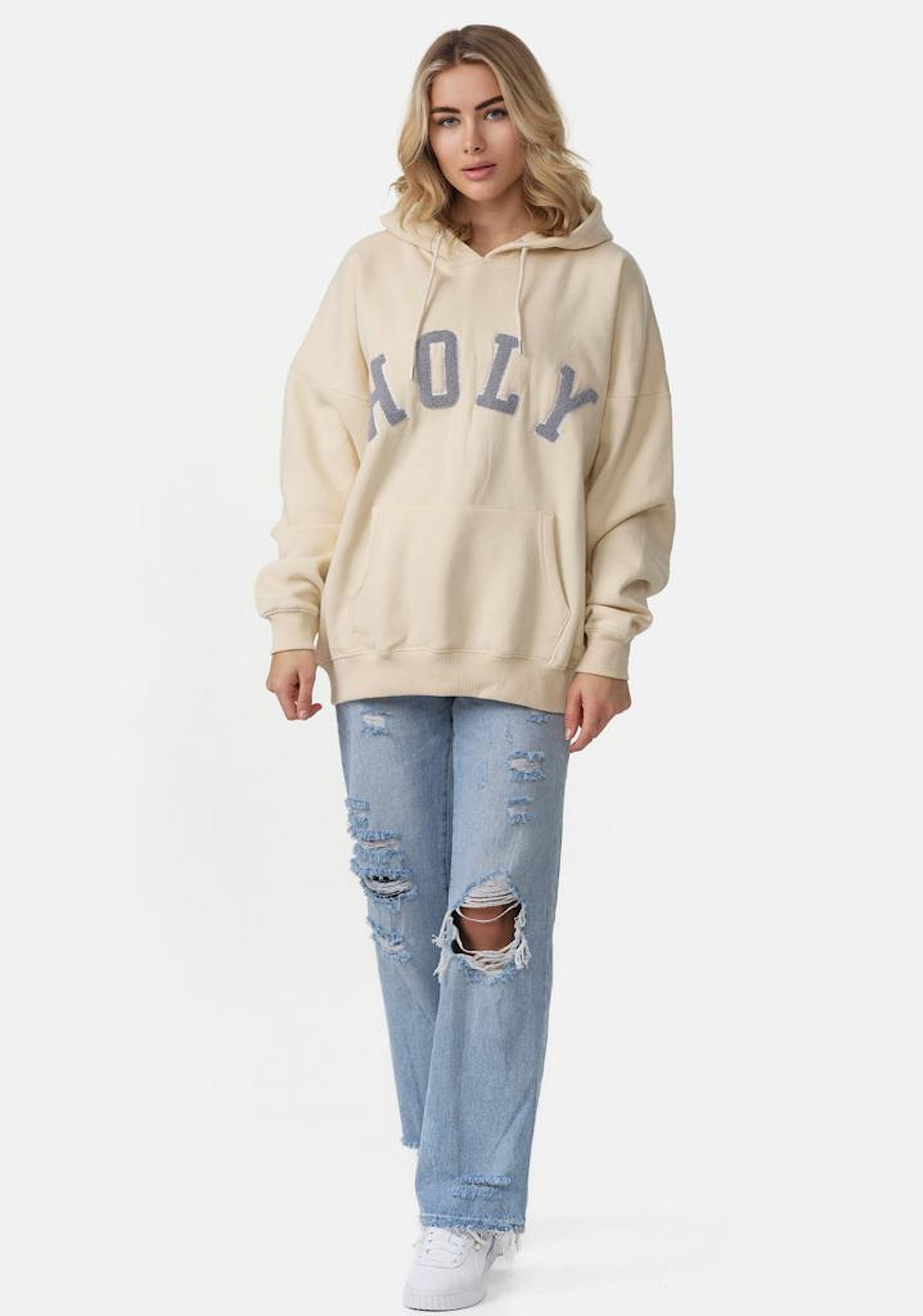 Worldclassca Hoodie Worldclassca Oversized Hoodie "HOLY" Kapuzenpullover Sweatshirt Beige