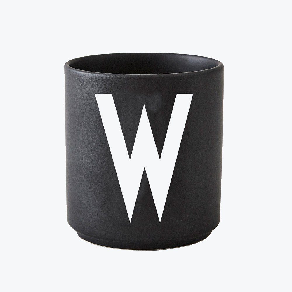 Design Letters Becher Porzellanbecher Schwarz W, Porzellan