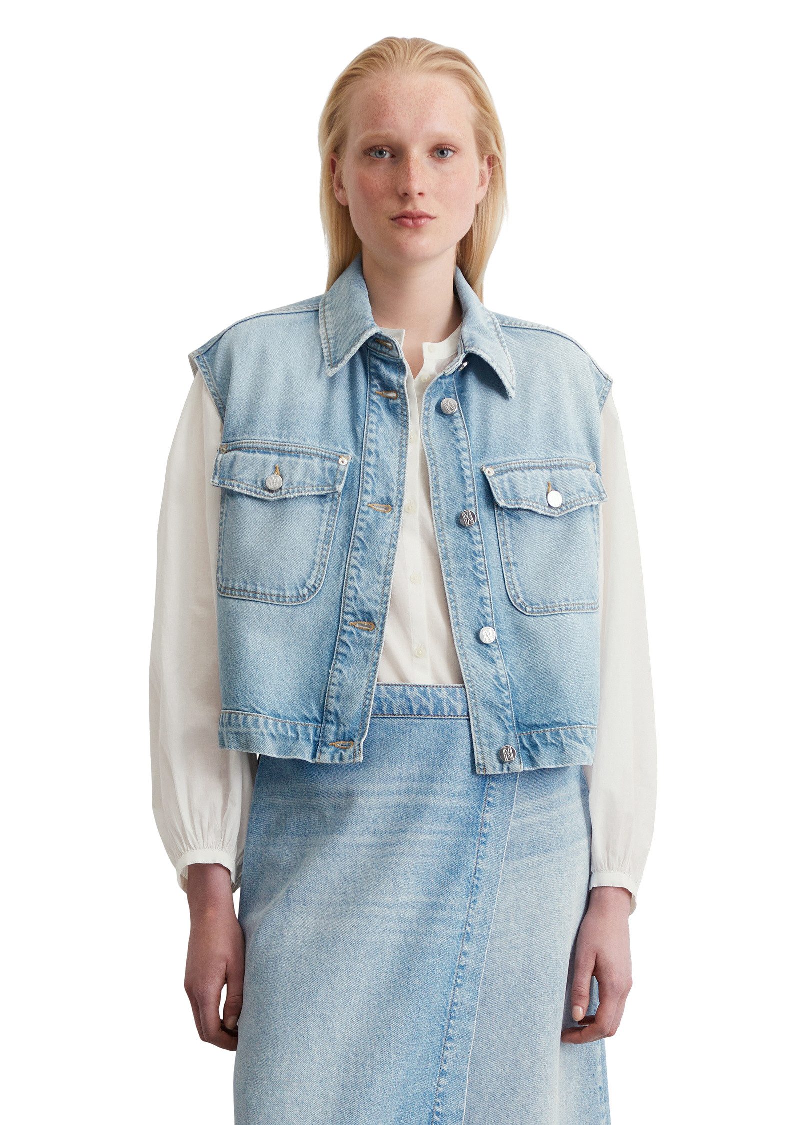 Jeansweste aus TENCEL™ Lyocell-Mix