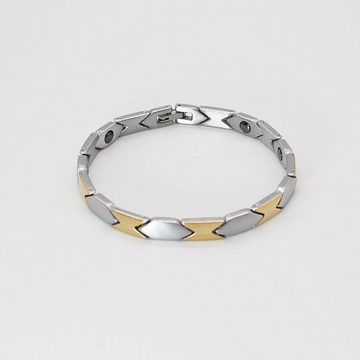 ELLAWIL Edelstahlarmband Gliederarmband Edelstahl- Magnetarmband Handgelenkkette Damenarmband (aus silber-goldfarbenen Edelstahl), inklusive Geschenkschachtel