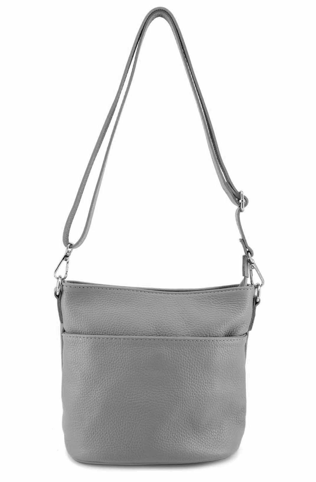 Schultertasche Made in Italy DAMEN LEDER TASCHE Crossbody Umhängetasche Mini Hobo Bag
