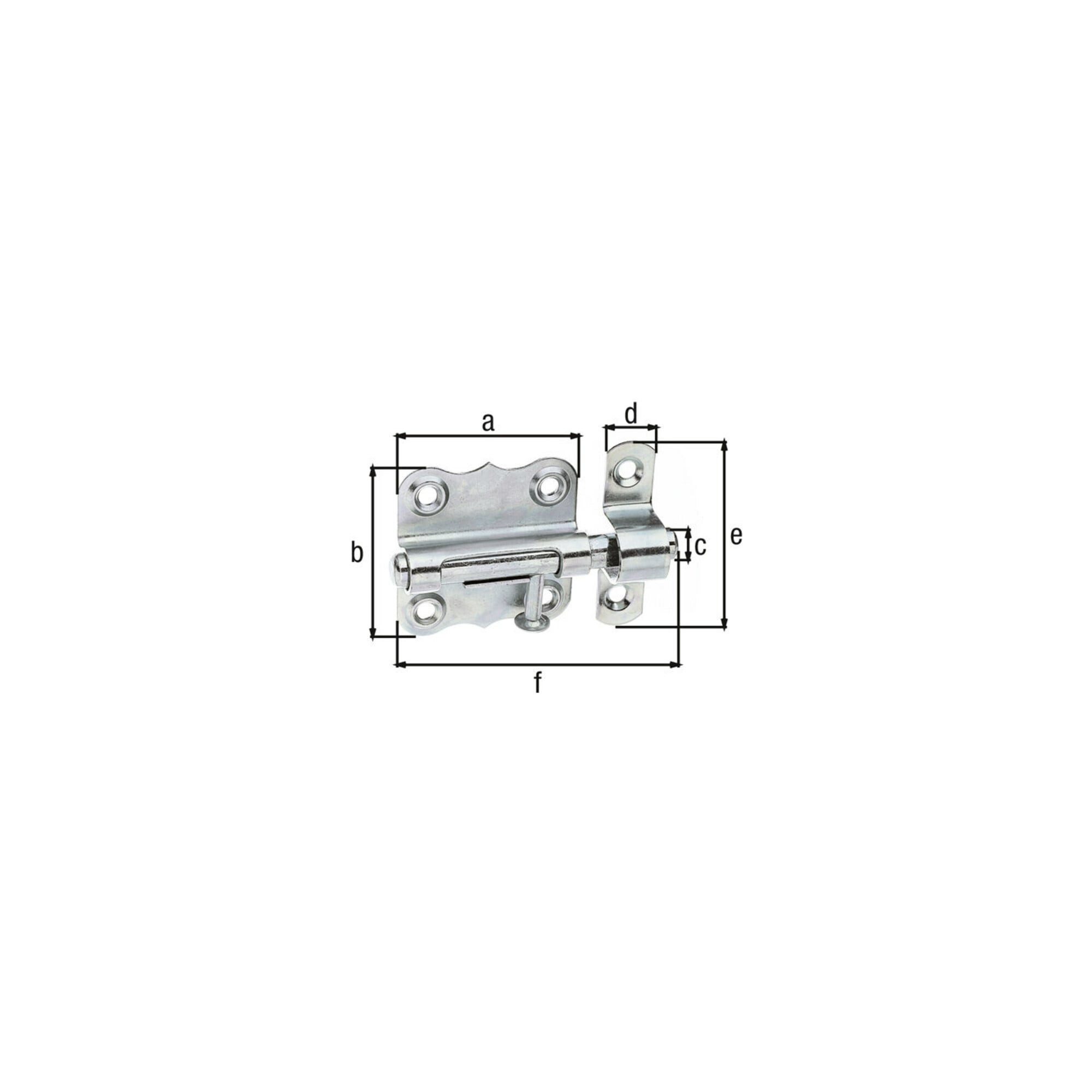 Alberts Türriegel GAH Alberts Grendelriegel mit befestigter Schlaufe B46xL47mm galvanisc