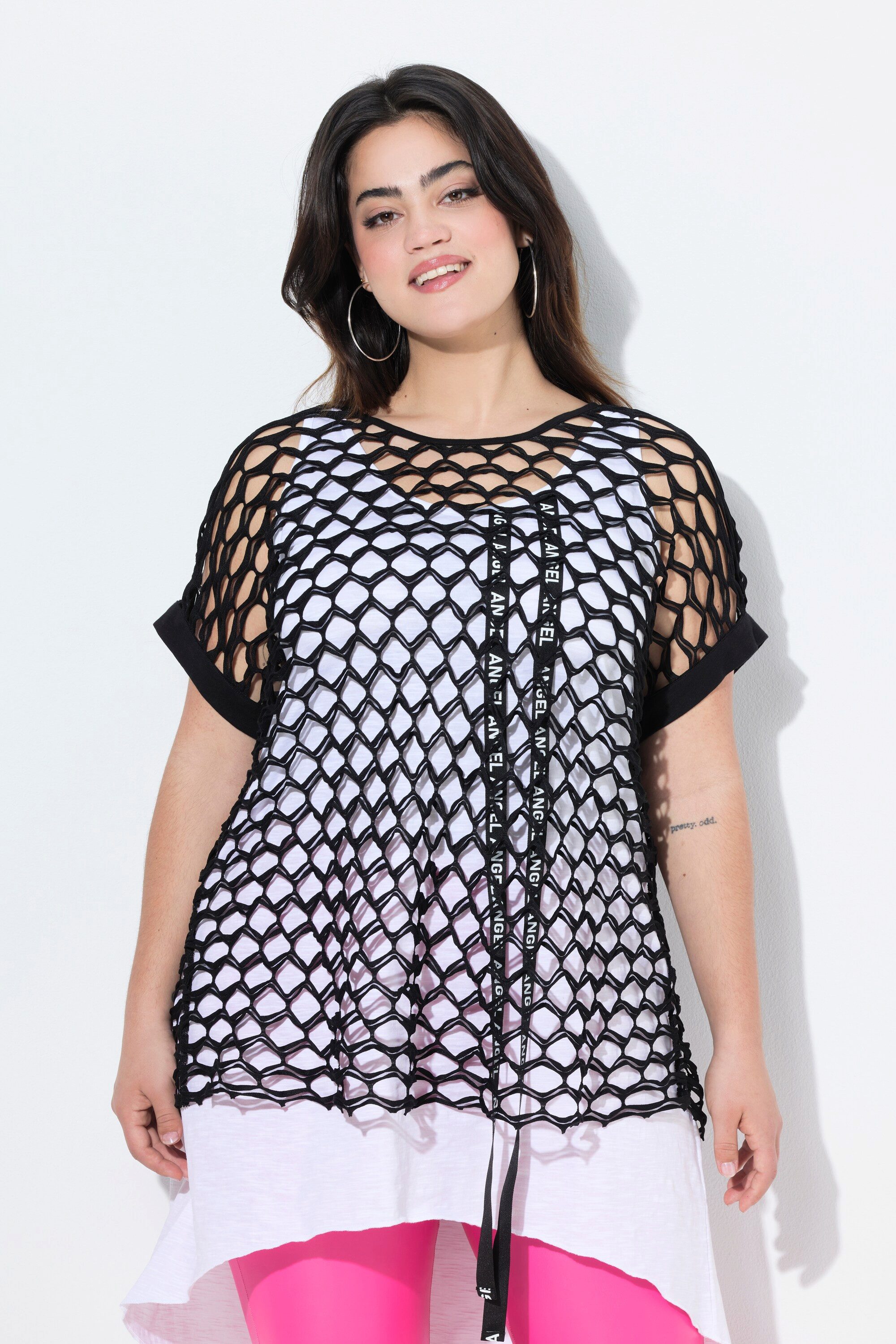 Angel of Style T-Shirt T-Shirt Boxy Fit Netz-Jersey günstig online kaufen