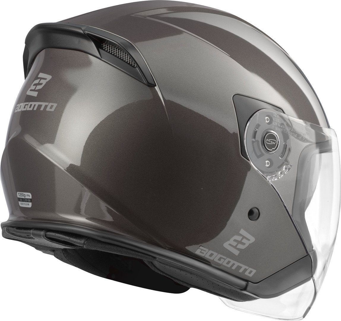 Bogotto Motorradhelm H586 Jethelm, vorbereitet für Kommunikationssystem,herausnehmbares Innenfutter