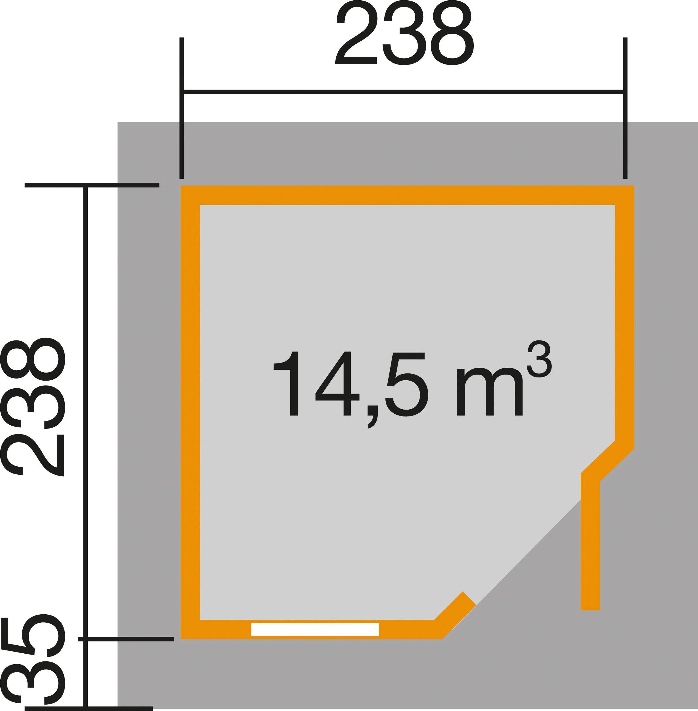 weka Gartenhaus cm 213 BxT: 278x278 Designhaus Plus