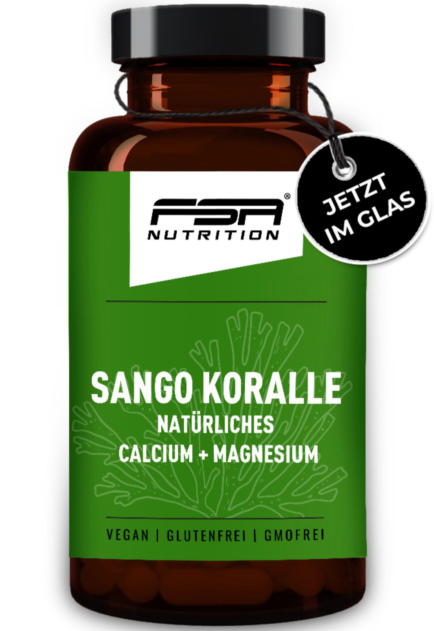 FSA NUTRITION Sango Koralle - Calcium + Magnesium im Glas Kapseln, 60 St., 56 g