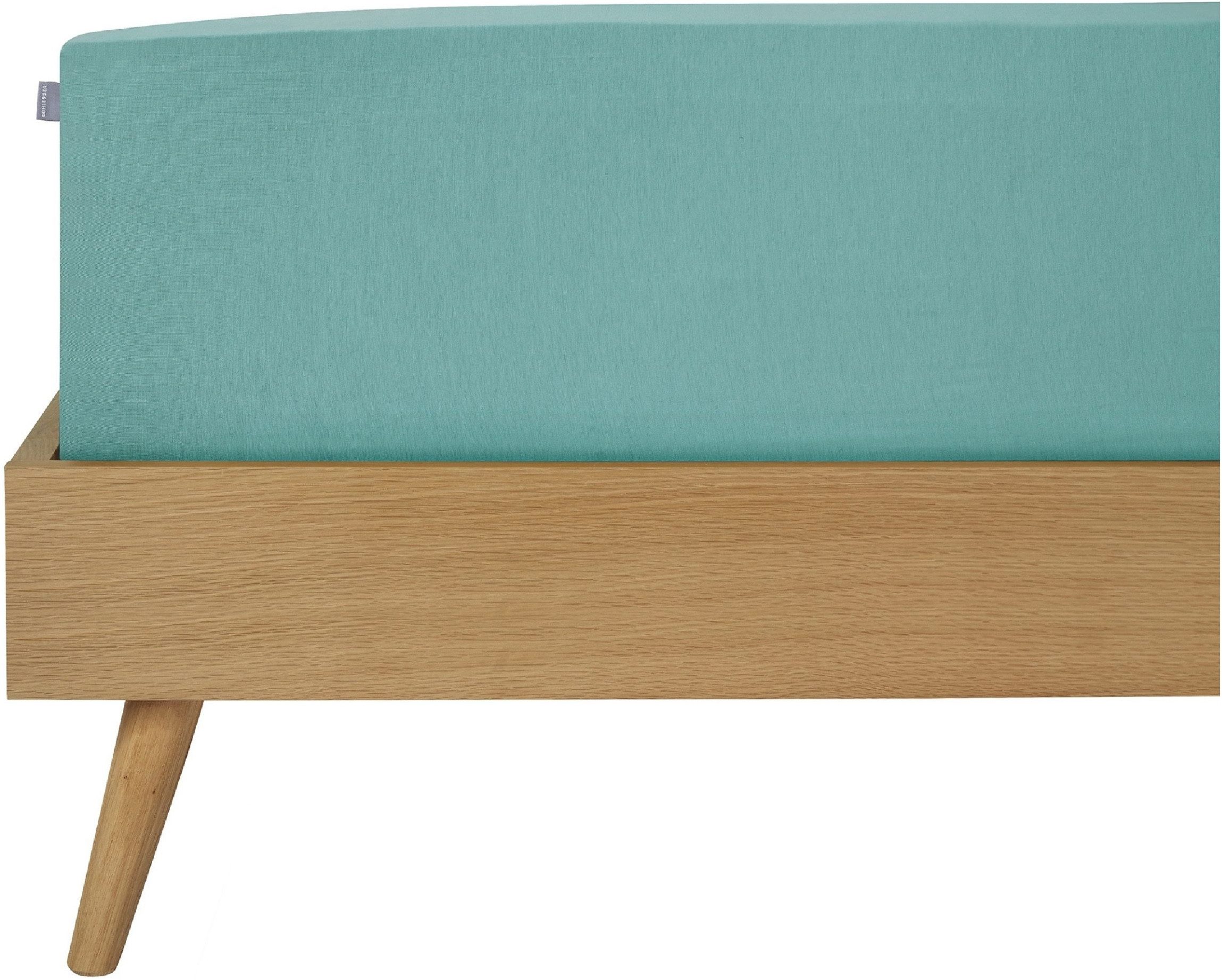 Schiesser Spannbettlaken Jessi aus 100% Baumwolle, Jersey, Gummizug: rundum, (1 Stück), für Matratzen bis zu 22 cm Höhe, OEKO-TEX® MADE IN GREEN