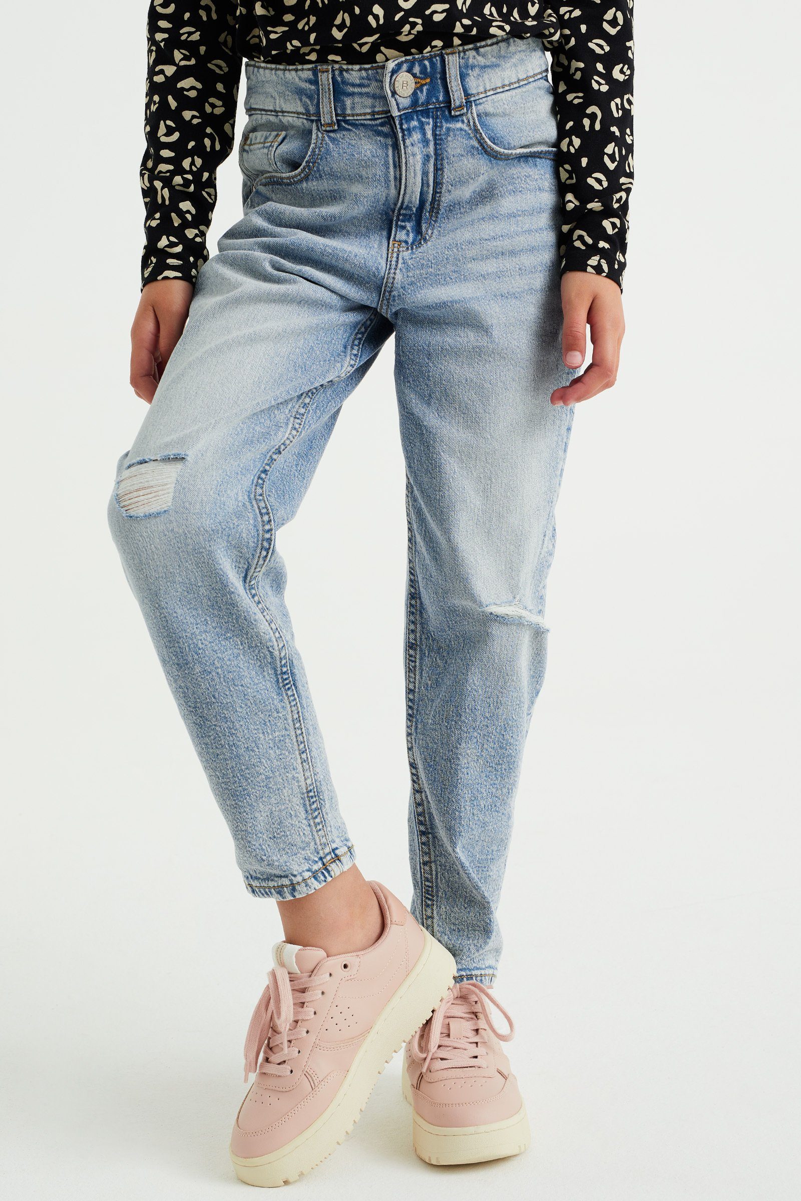 WE Fashion Mom-Jeans (1-tlg) Eisblau