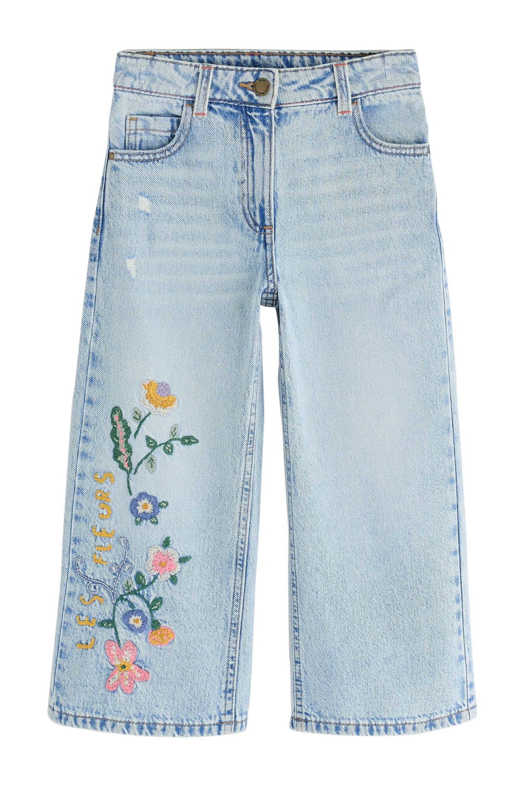 Next Weite Jeans Bestickter Jeans mit weitem Bein (1-tlg)