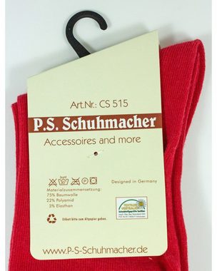 P.S. Schuhmacher Kniestrümpfe Trachten Kniestrümpfe mit Schleife für Damen, Rot