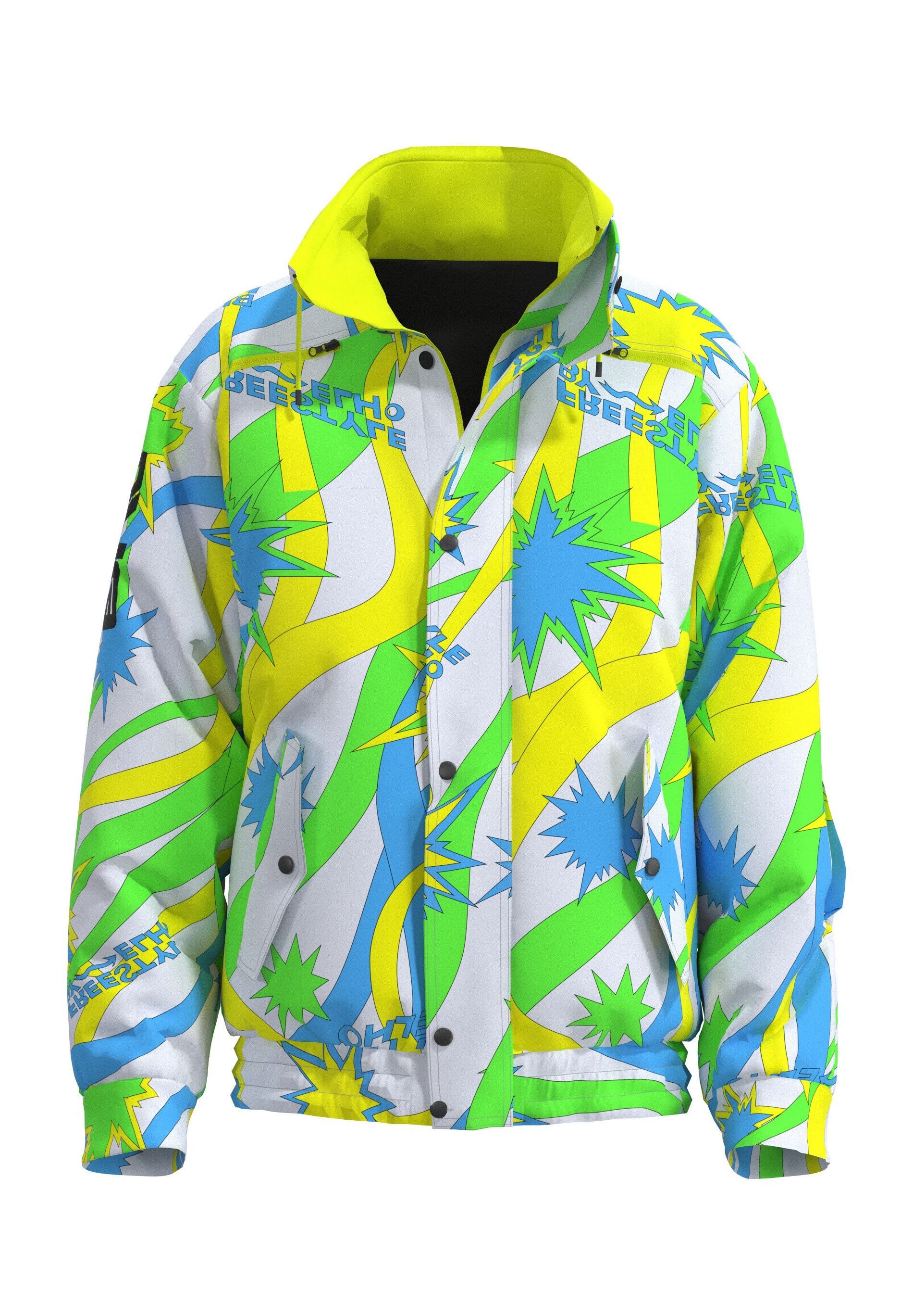 Elho Skijacke mit Stehkragen und Oversized-Look