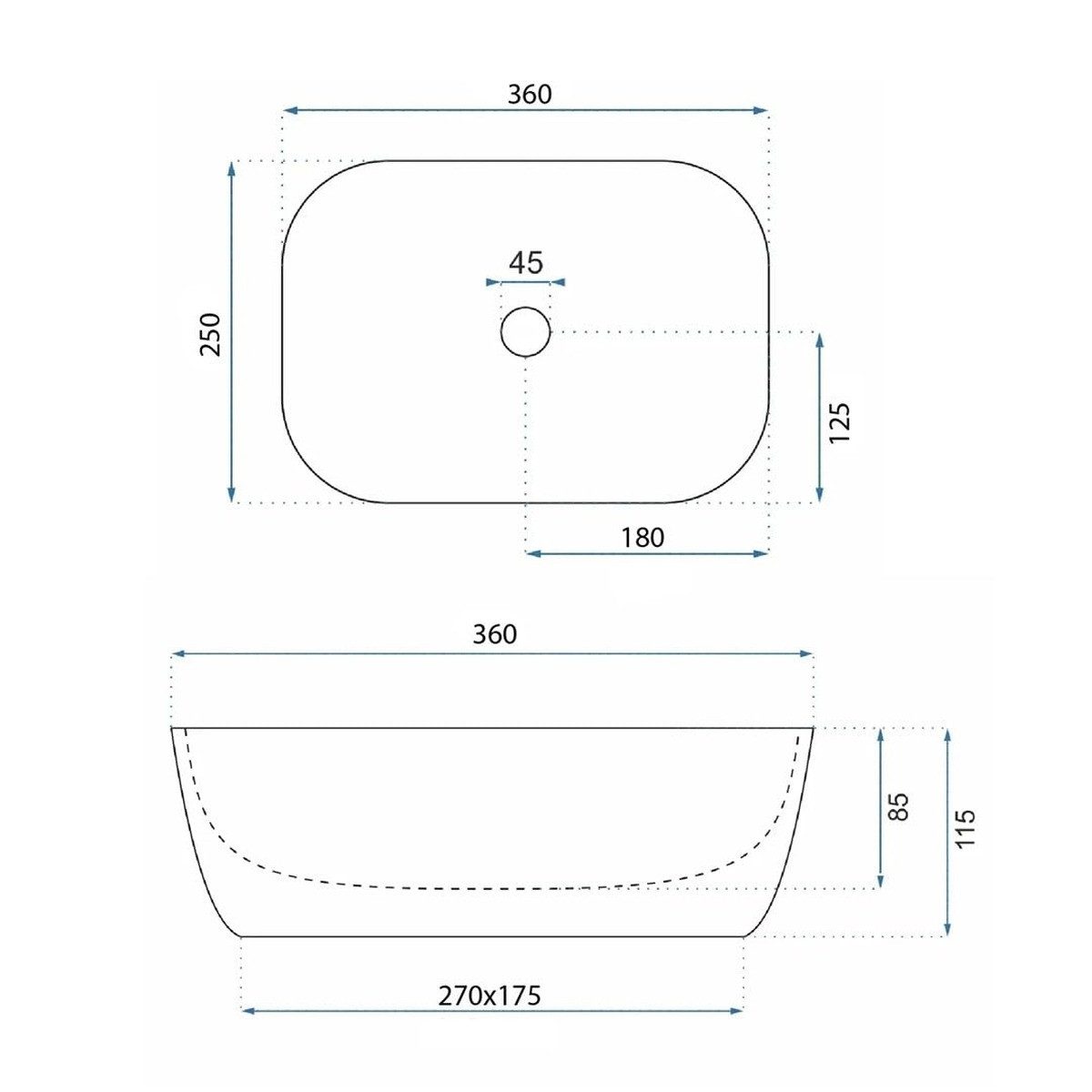 GTM Design Aufsatzwaschbecken BELINDA Modern Waschbeckenm Oval