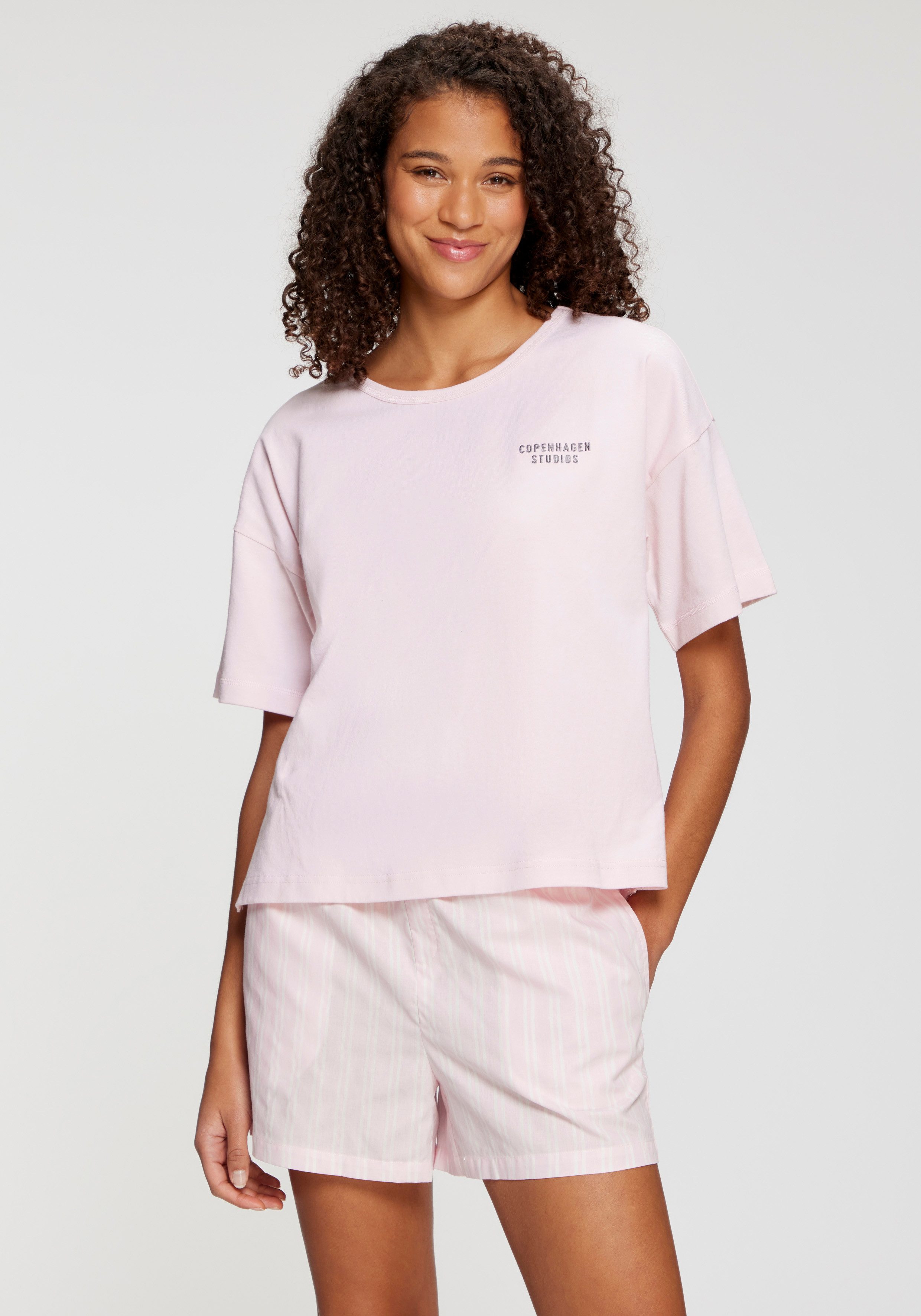 Copenhagen Studios Pyjamashorts aus fein gewebter Baumwoll-Qualität