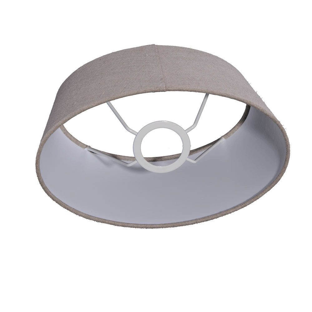 Dirk Davids Leuchten GmbH Lampenschirm Lampenschirm für Tischleuchte in Oval Leinen Olive Braun 24-16-16cm, Für alle Zimmer geeignet