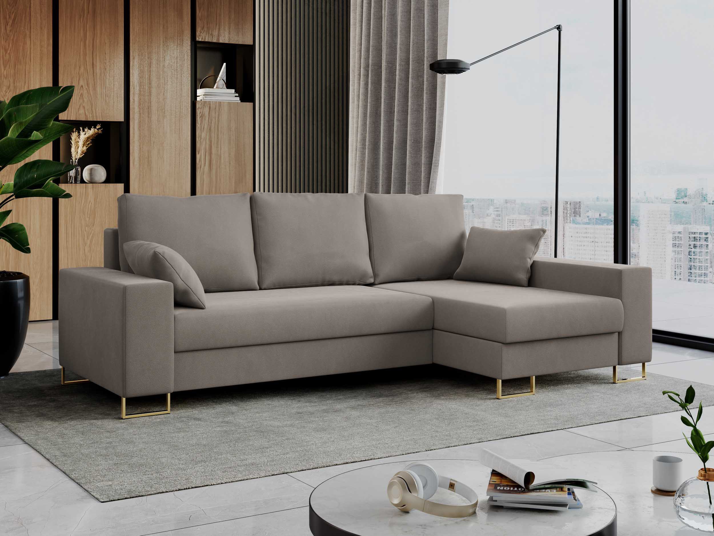 MKS MÖBEL Ecksofa DORIAN, Set, Schlaffunktion, Bonellfedern, Metallbeine, Modern Ecksofa, L-Form Couch, Wohnlandschaft