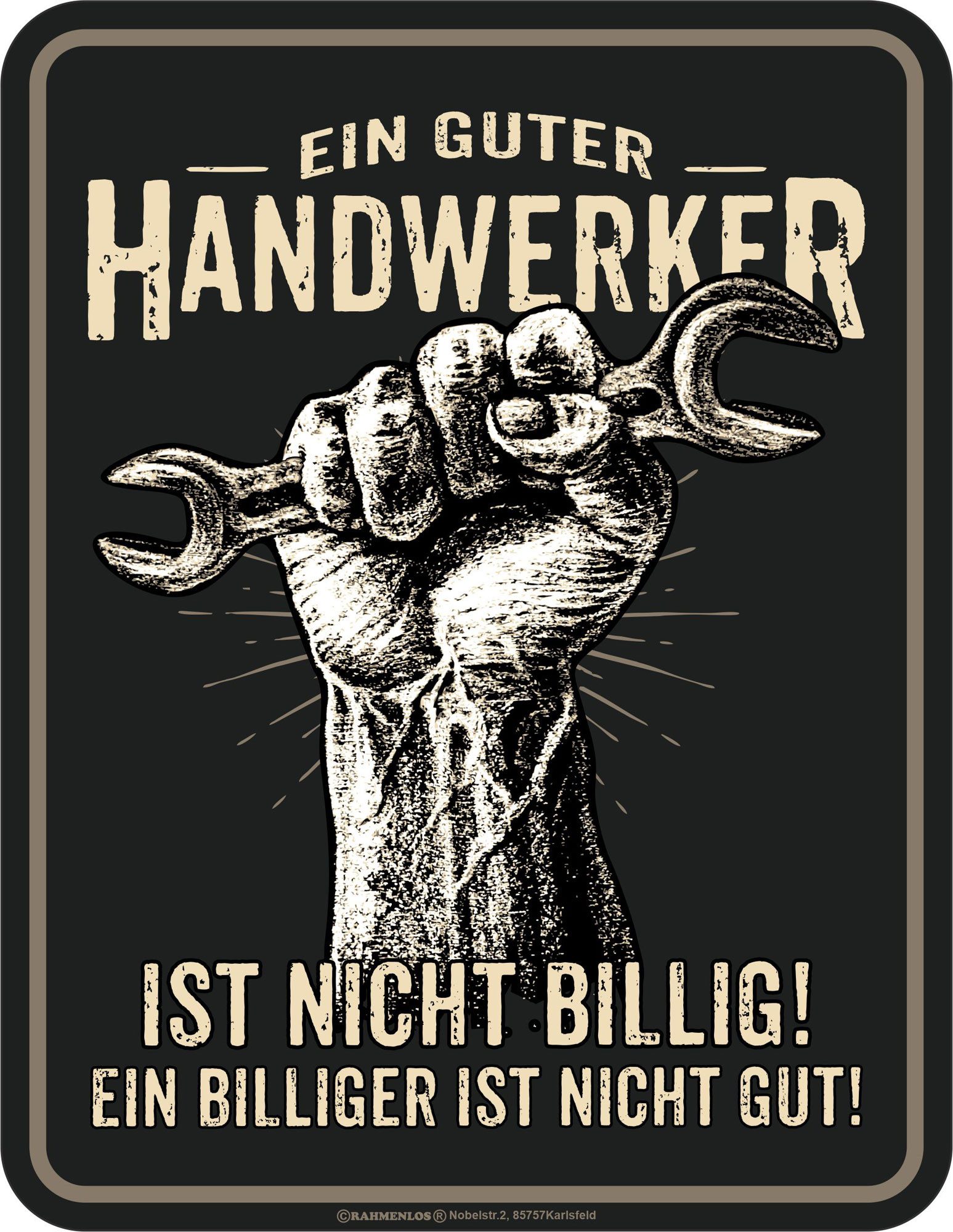 Metallschild Handwerker - Fun-Schilder - nicht billig