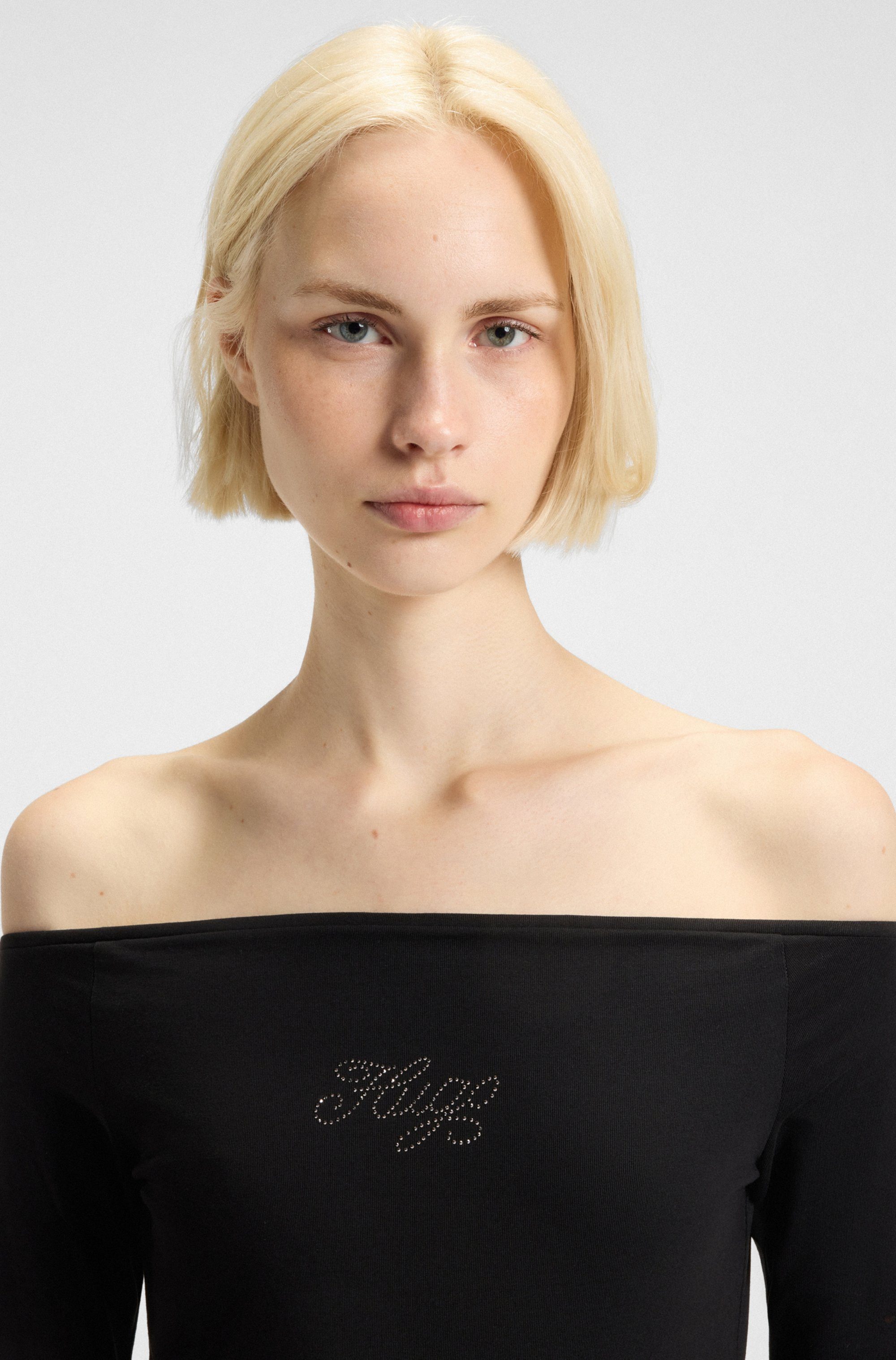 HUGO Blue Minikleid Noffal figurbetont, schulterfrei