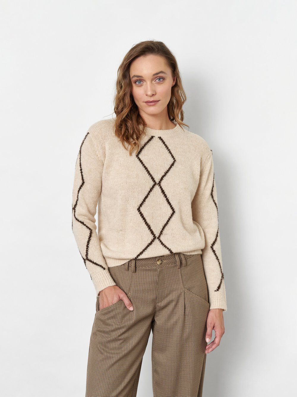 TONI Strickpullover Hedi mit Rautendesign