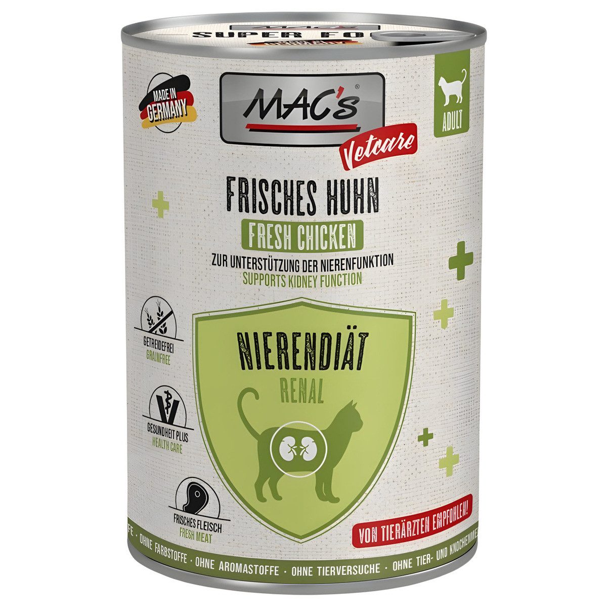 MAC'S Vetcare Nierendiät Huhn 400 g - 6 Stück für Katzen, für: Katze