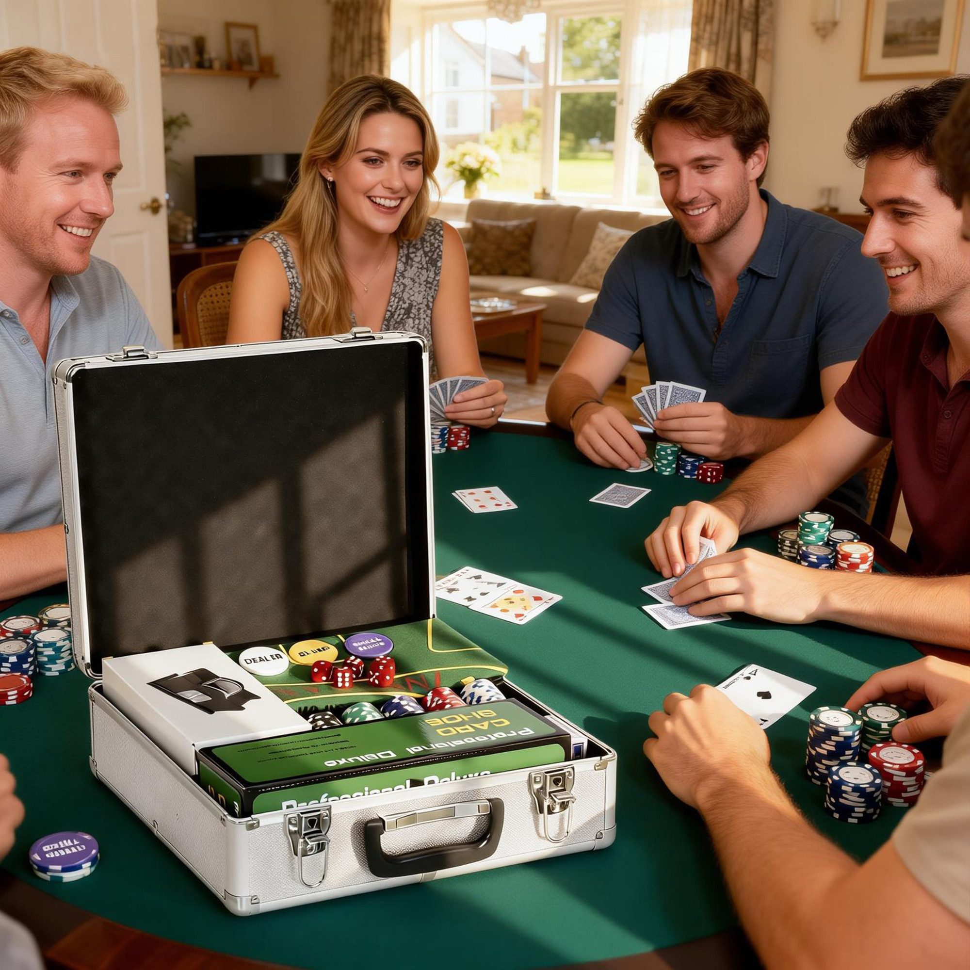 SPORTNOW Spiel Pokerkoffer mit 500 Chips, Strategiespiel, Aluminiumkoffer für Texas Hold'em, Blackjack